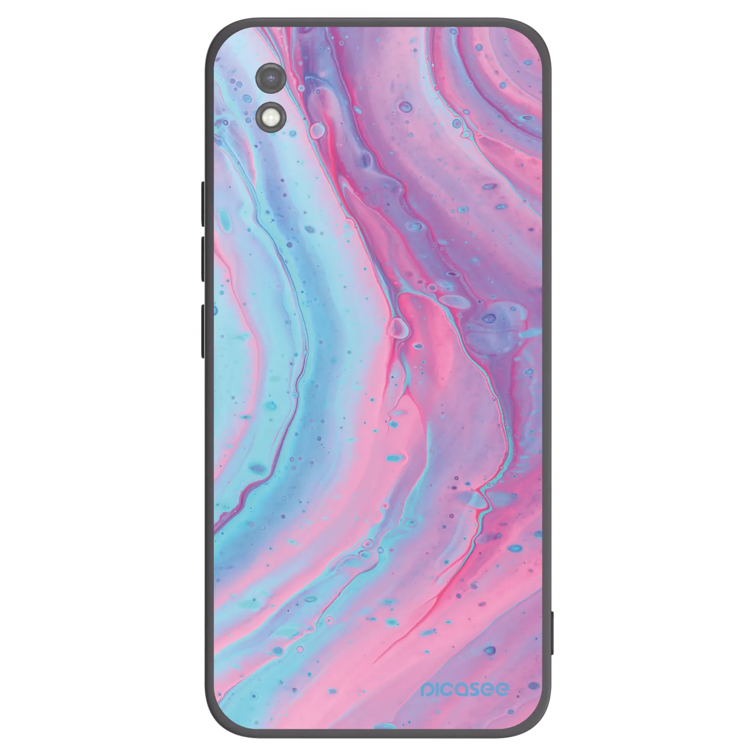 Picasee Xiaomi Redmi 9AT Hülle - Schwarzes Silikon - Pink liquid