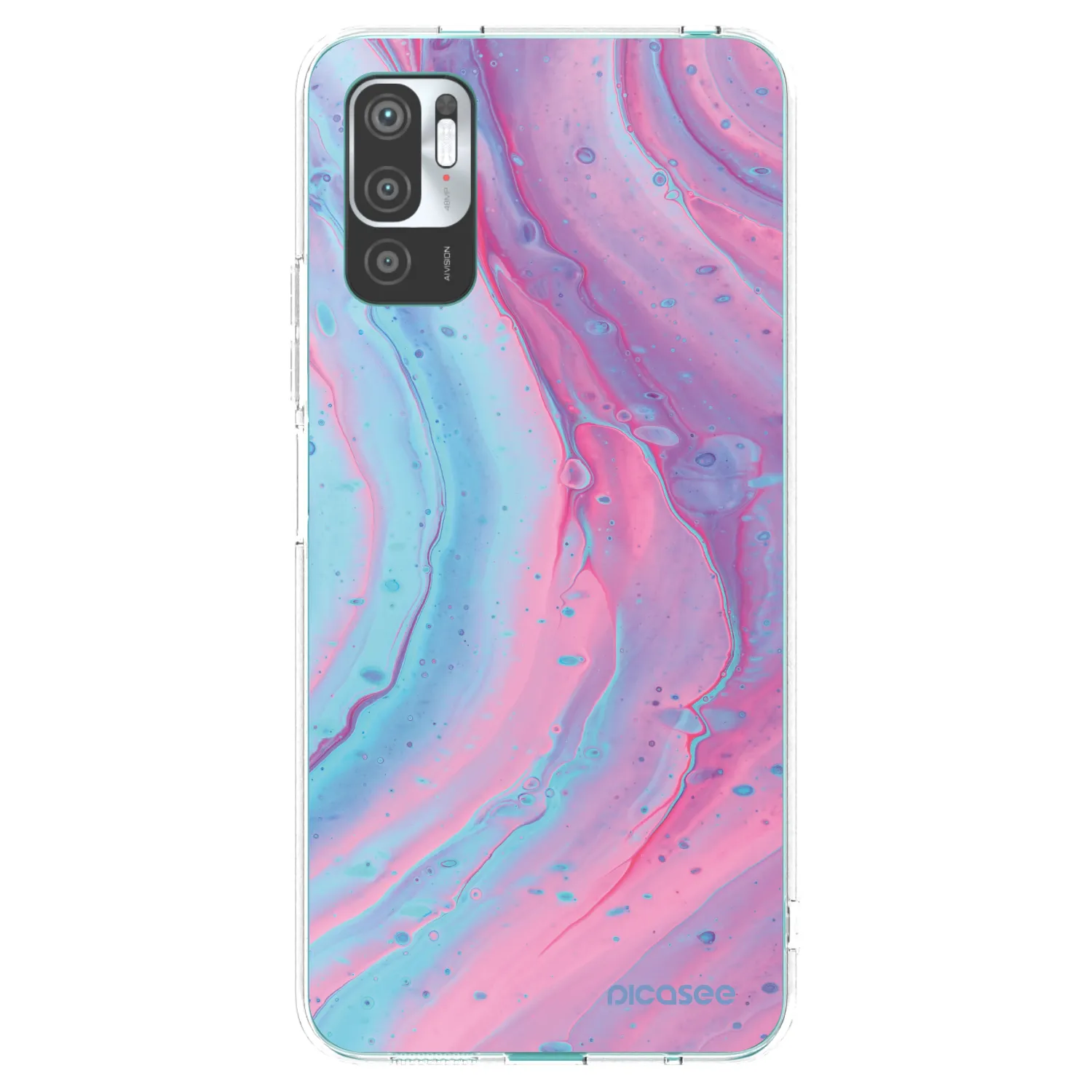 Picasee Xiaomi Redmi Note 10 5G Hülle - Transparentes Silikon - Pink liquid