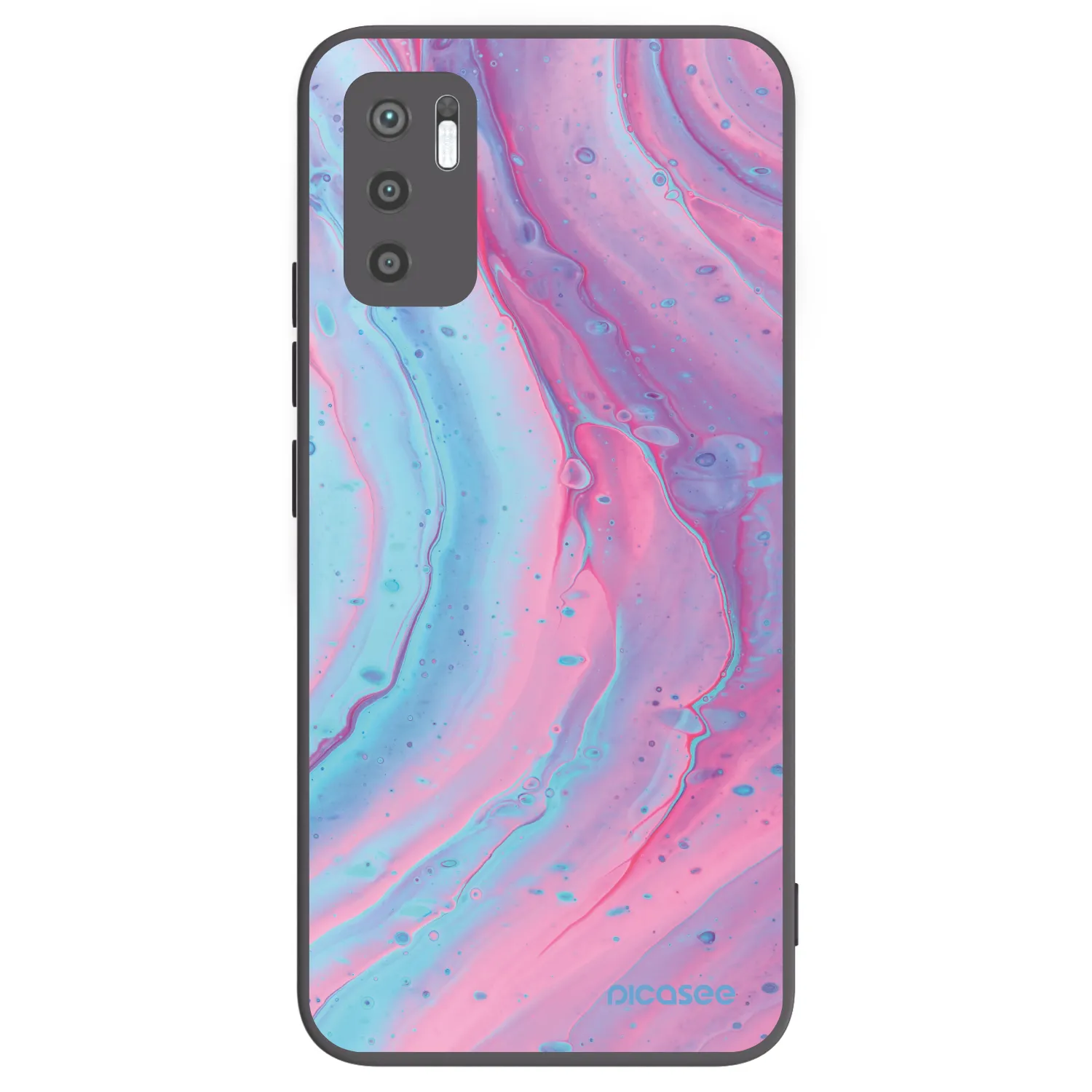 Picasee Xiaomi Redmi Note 10 5G Hülle - Schwarzes Silikon - Pink liquid