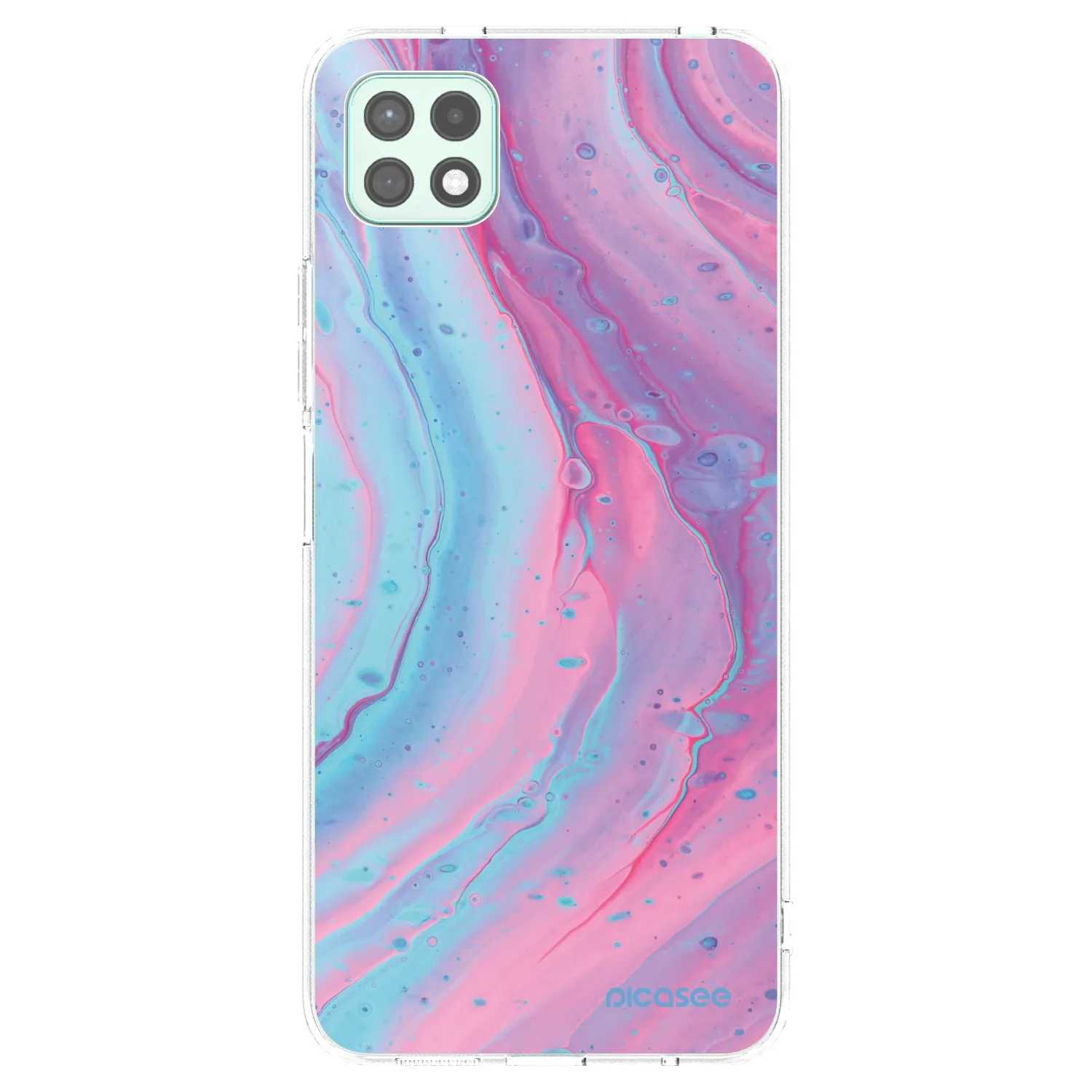 Picasee Samsung Galaxy A22 A226B 5G Hülle - Transparentes Silikon - Pink liquid
