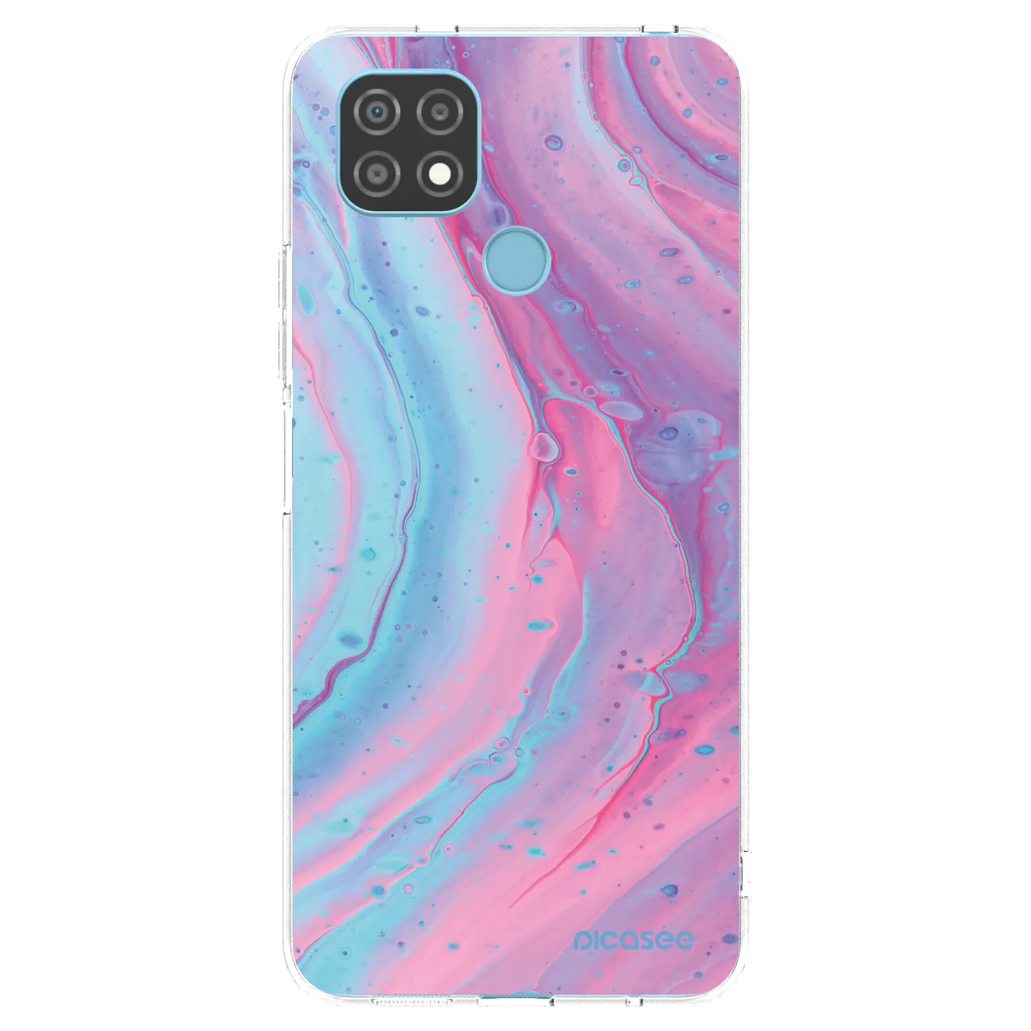 Picasee Realme C21 Hülle - Transparentes Silikon - Pink liquid