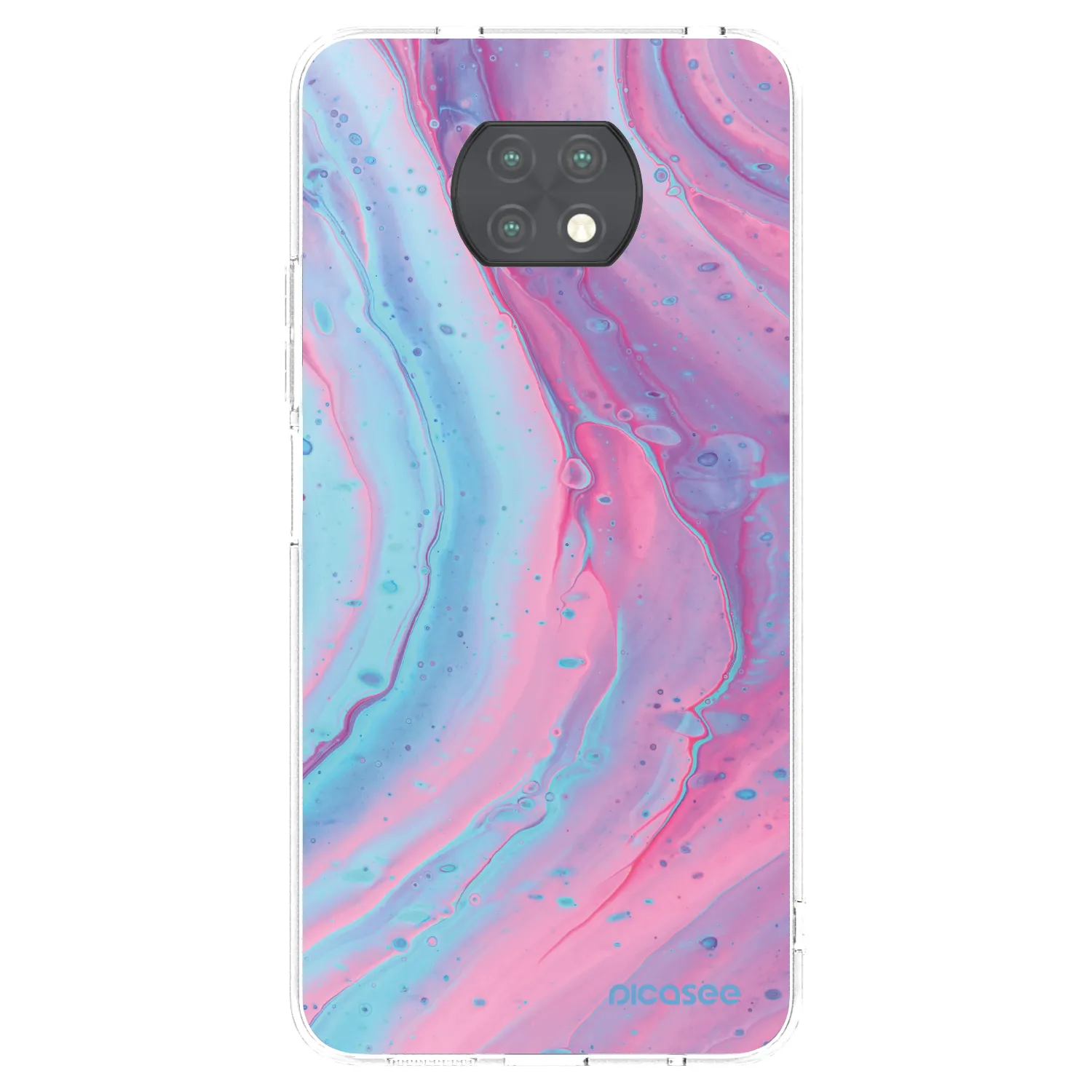 Picasee Xiaomi Redmi Note 9T Hülle - Transparentes Silikon - Pink liquid