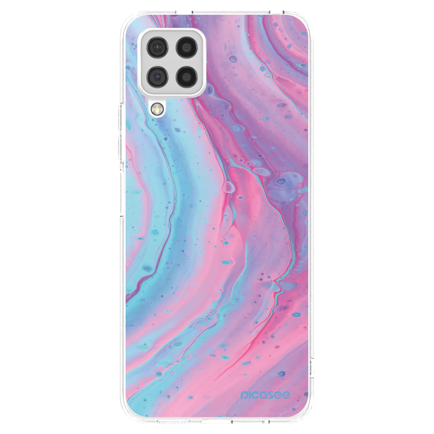 Picasee Samsung Galaxy A22 A225F 4G Hülle - Transparentes Silikon - Pink liquid