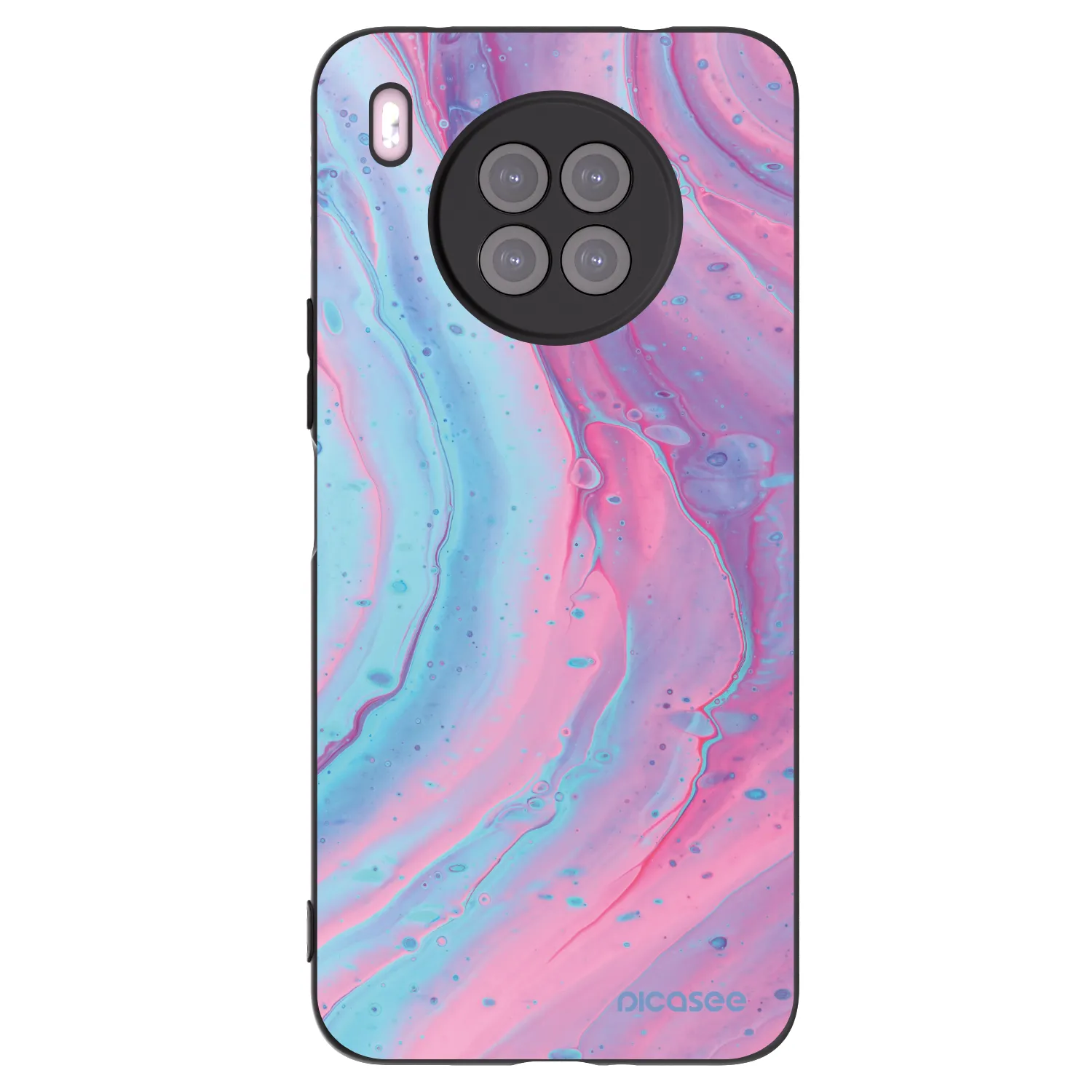 Picasee Huawei Nova 8i Hülle - Schwarzes Silikon - Pink liquid