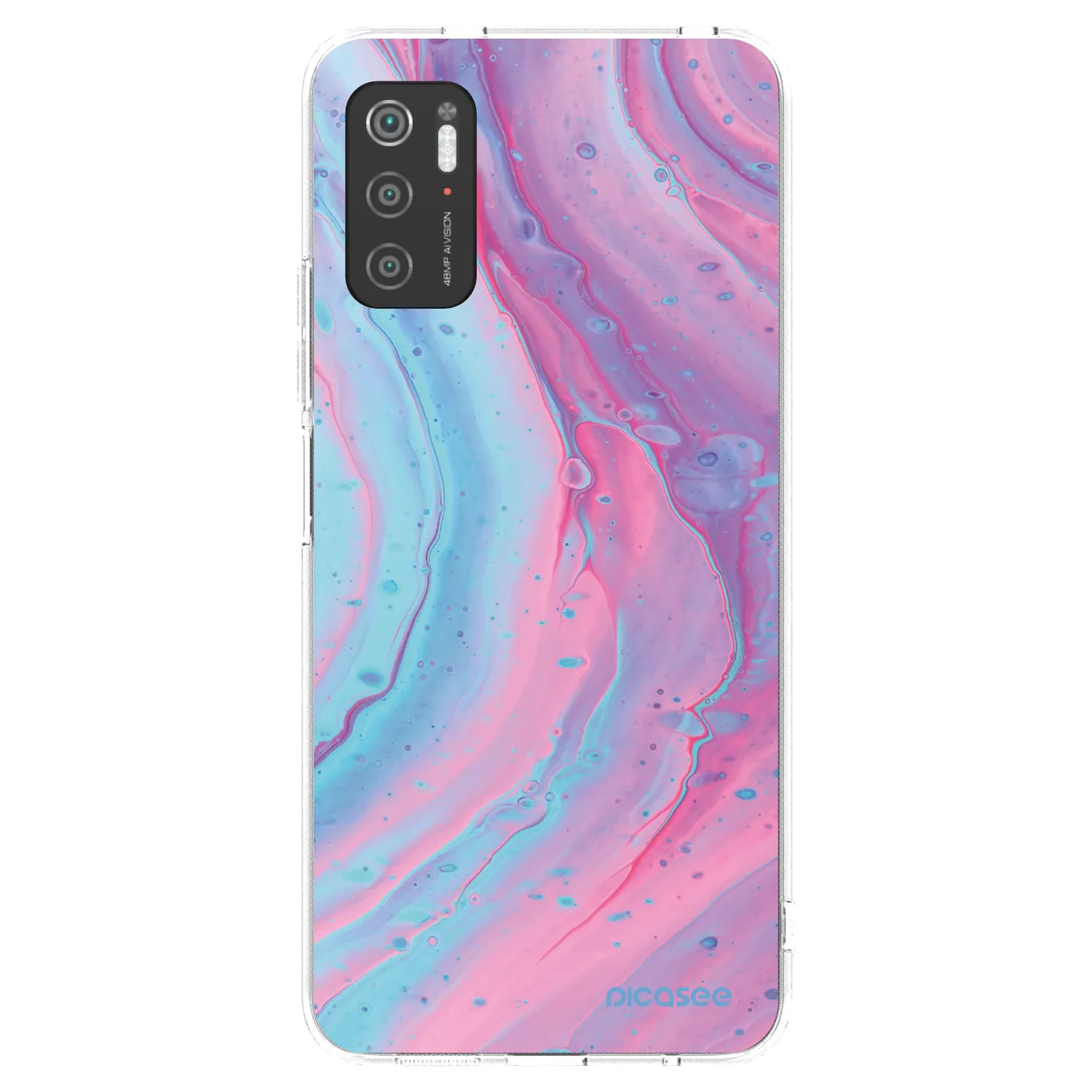 Picasee Xiaomi Poco M3 Pro 5G Hülle - Transparentes Silikon - Pink liquid