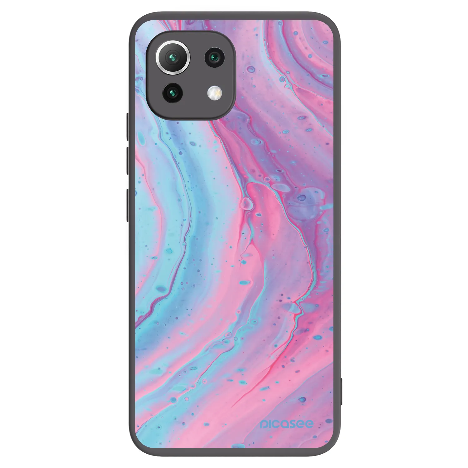 Picasee Xiaomi 11 Lite 5G NE Hülle - Schwarzes Silikon - Pink liquid
