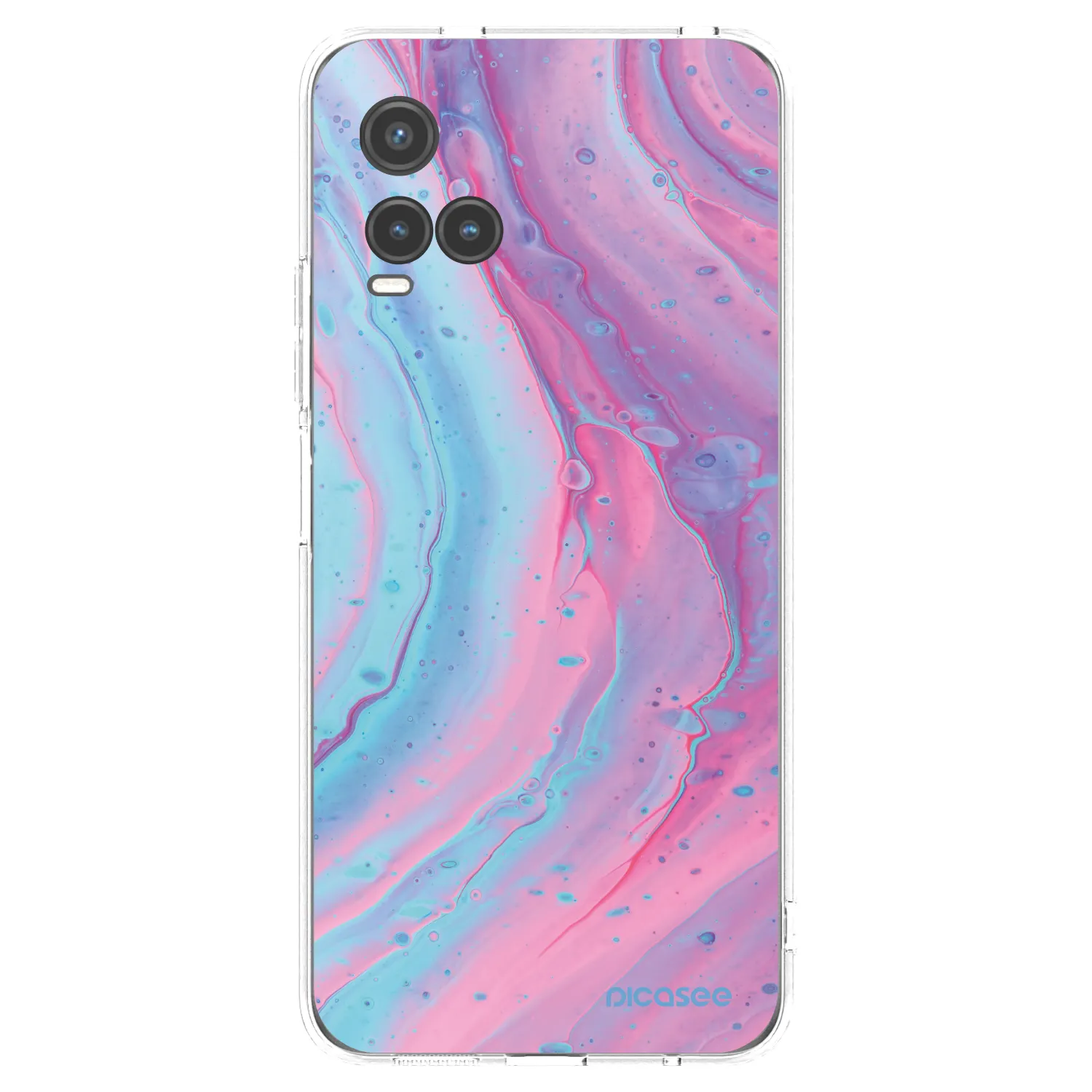 Picasee Vivo Y33s Hülle - Transparentes Silikon - Pink liquid