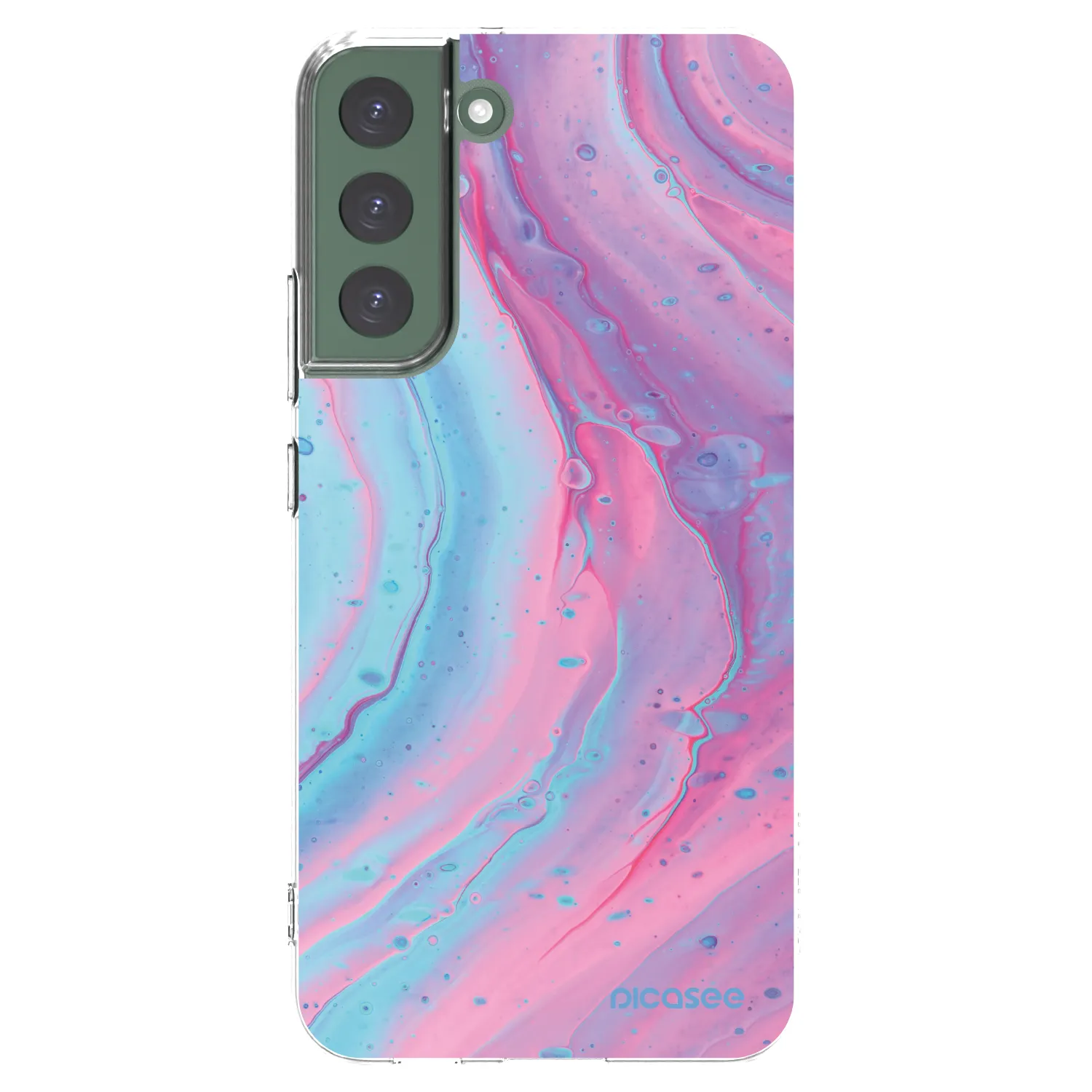 Picasee Samsung Galaxy S22+ 5G Hülle - Transparentes Silikon - Pink liquid