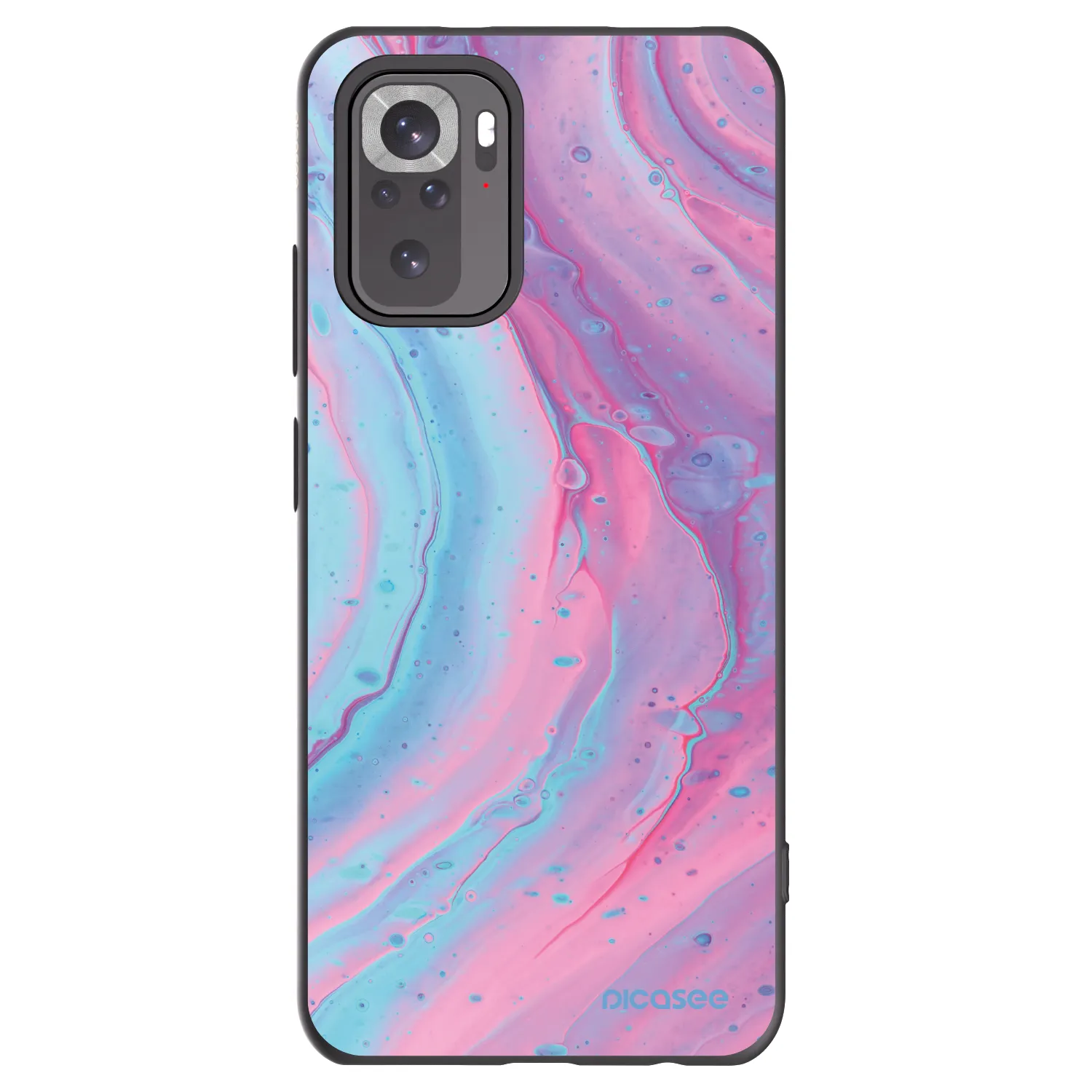 Picasee Xiaomi Redmi Note 11S 4G Hülle - Schwarzes Silikon - Pink liquid