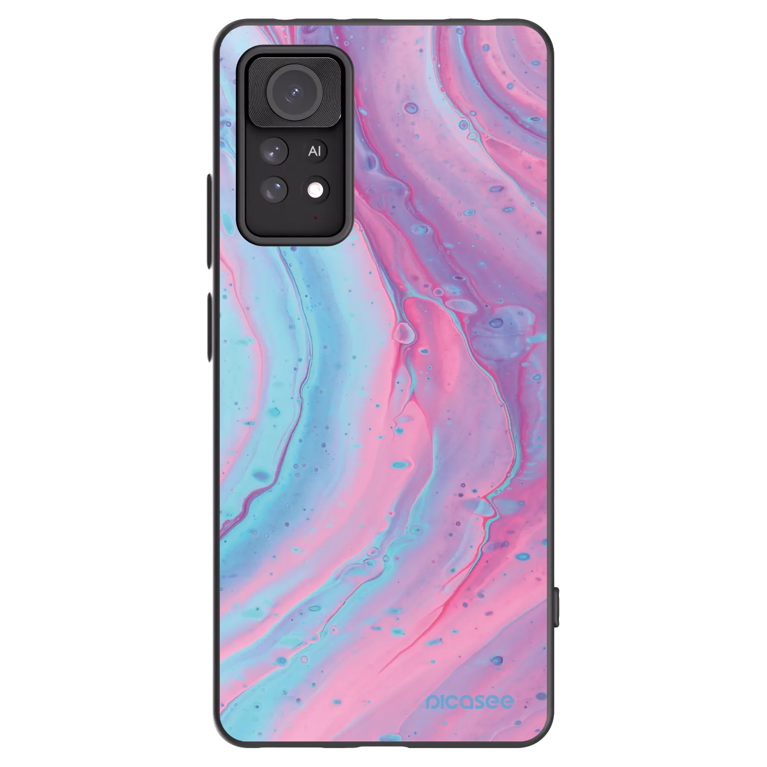 Picasee Xiaomi Redmi Note 11 Pro 5G Hülle - Schwarzes Silikon - Pink liquid