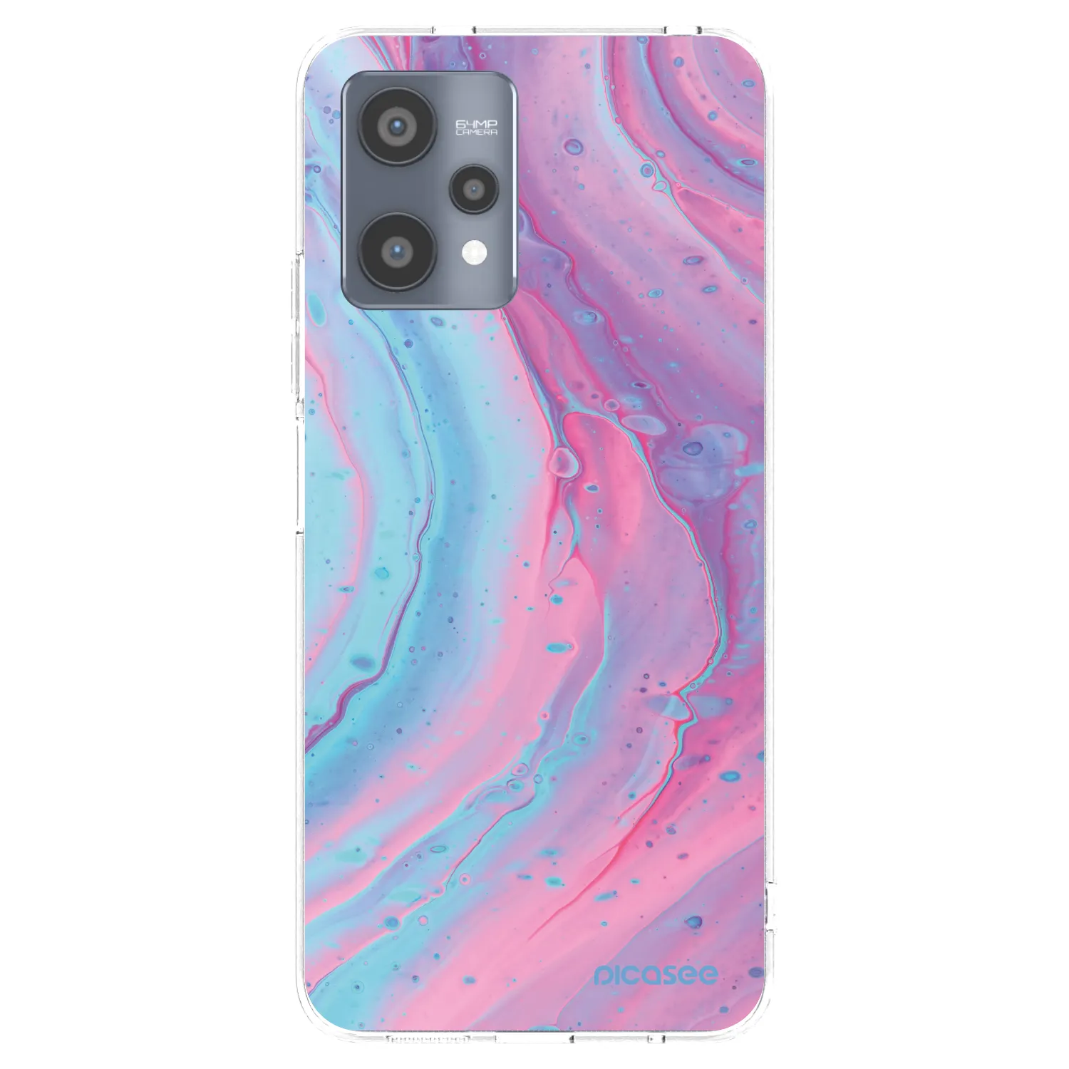 Picasee Realme 9 Pro 5G Hülle - Transparentes Silikon - Pink liquid