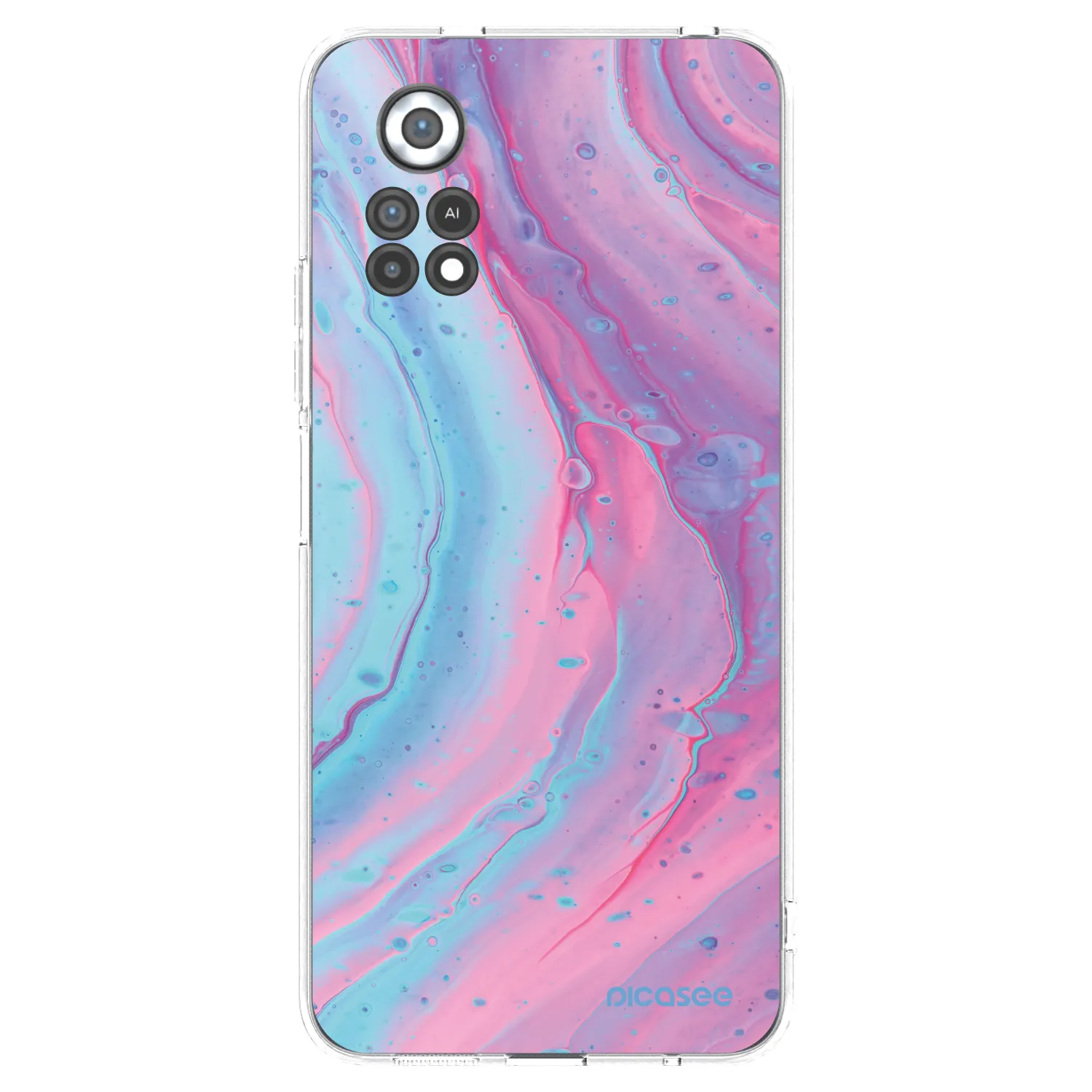 Picasee Xiaomi Poco X4 Pro 5G Hülle - Transparentes Silikon - Pink liquid