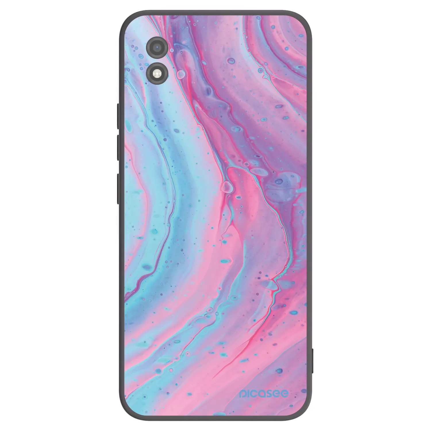 Picasee Realme C11 (2021) Hülle - Schwarzes Silikon - Pink liquid