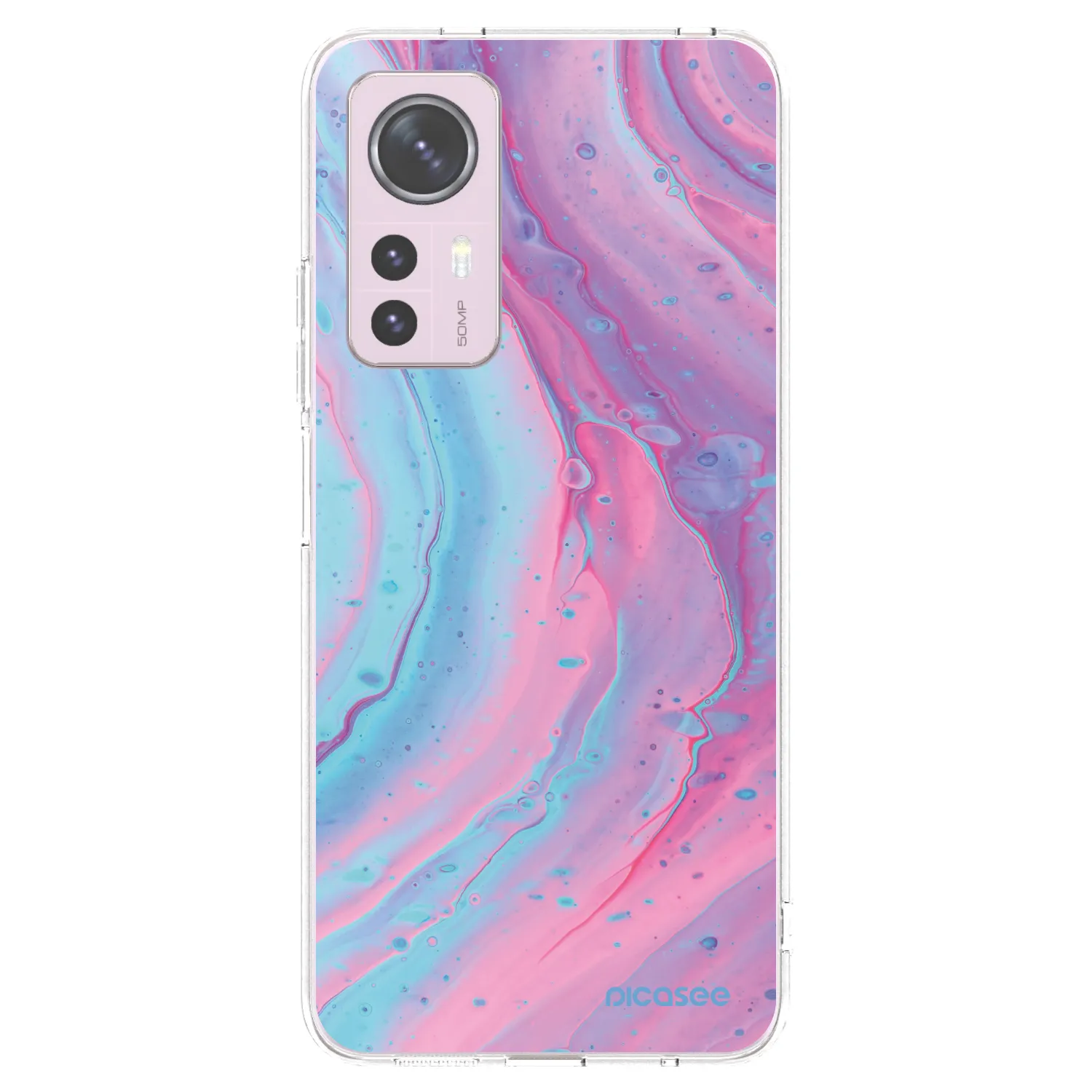 Picasee Xiaomi 12 Hülle - Transparentes Silikon - Pink liquid