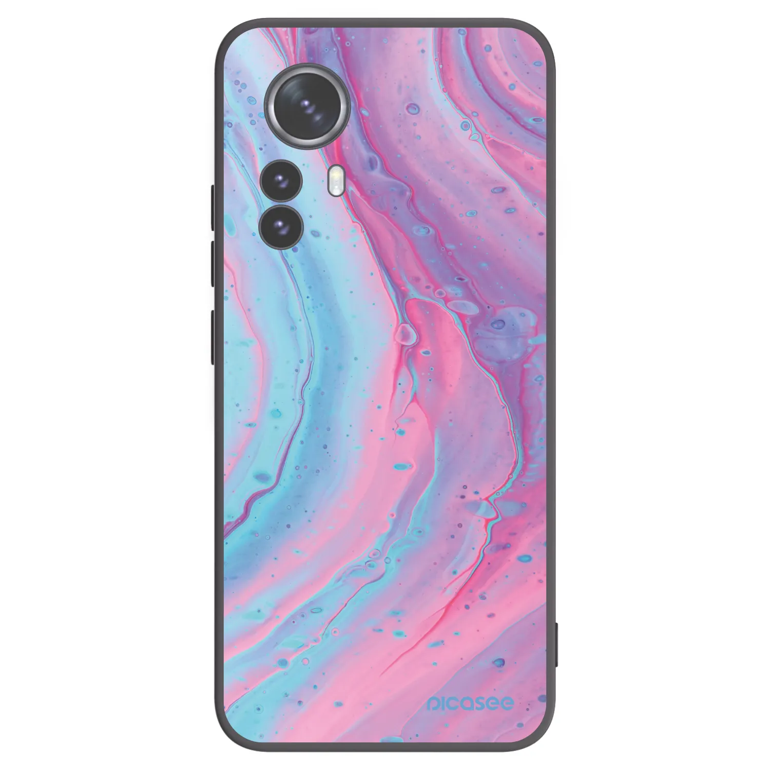 Picasee Xiaomi 12 Pro Hülle - Schwarzes Silikon - Pink liquid