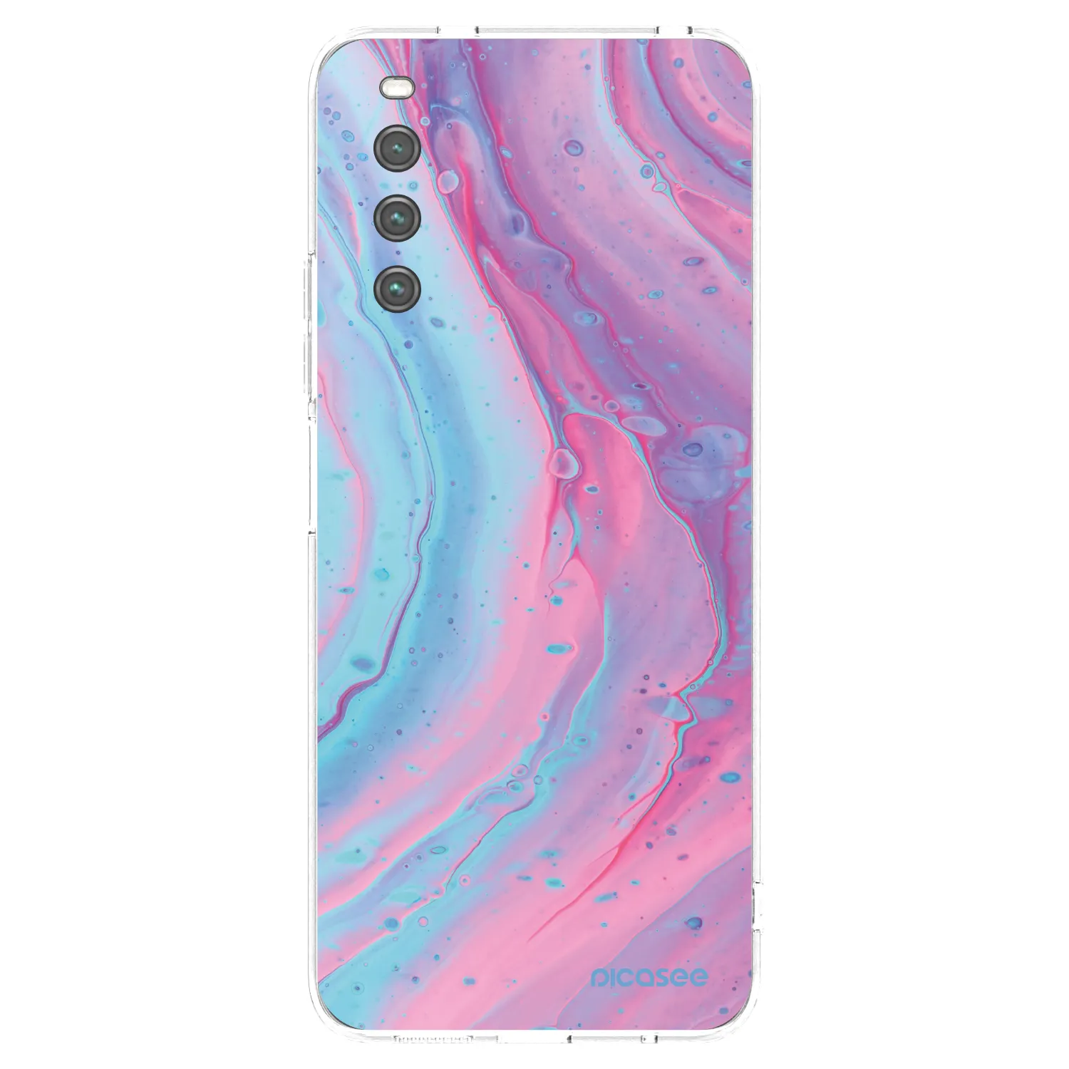 Picasee Sony Xperia 10 IV 5G Hülle - Transparentes Silikon - Pink liquid