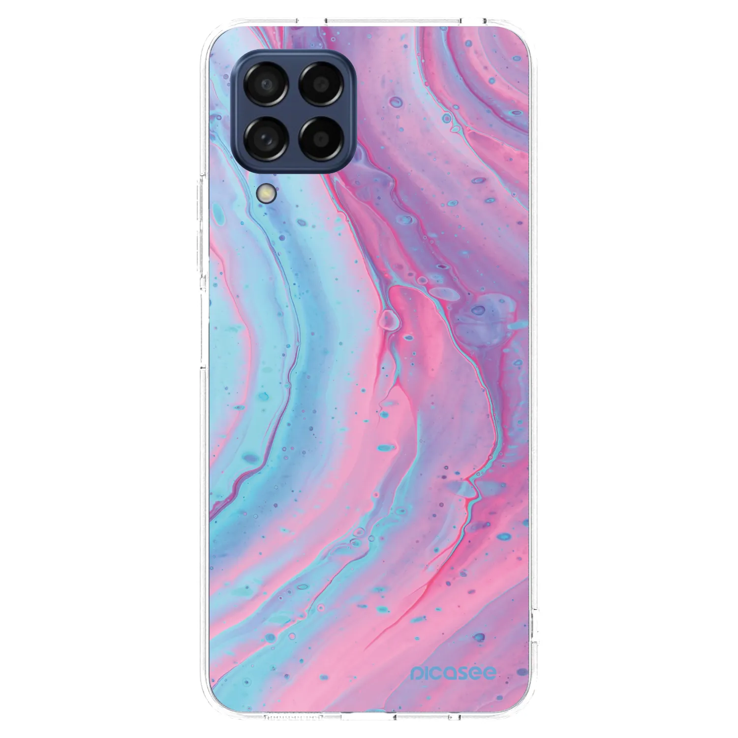 Picasee Samsung Galaxy M53 5G Hülle - Transparentes Silikon - Pink liquid