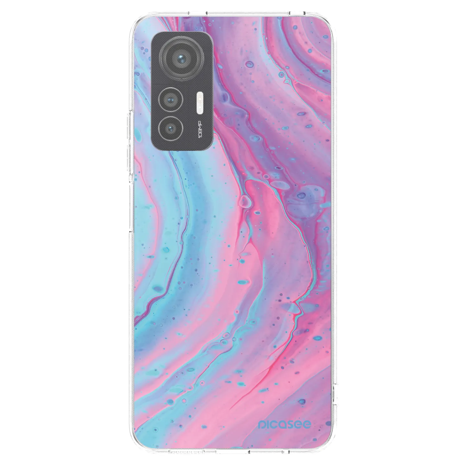 Picasee Xiaomi 12 Lite Hülle - Transparentes Silikon - Pink liquid