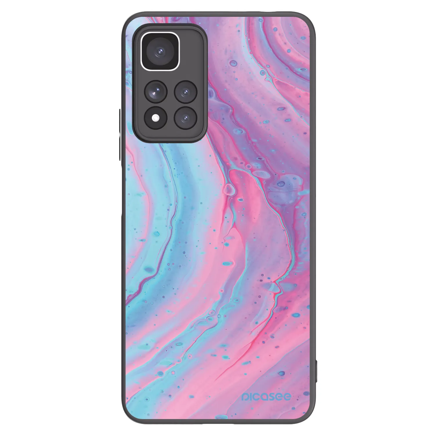 Picasee Xiaomi Redmi Note 11 Pro+ 5G Hülle - Schwarzes Silikon - Pink liquid