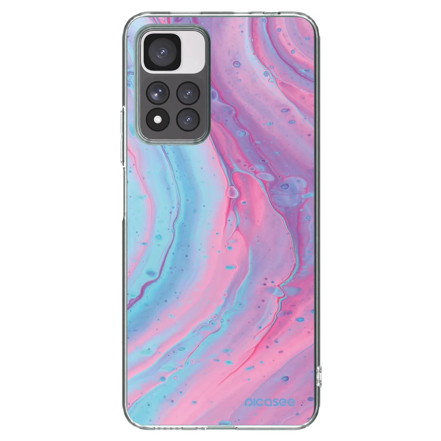 Picasee Xiaomi Redmi Note 11 Pro+ 5G Hülle - Transparentes Silikon - Pink liquid