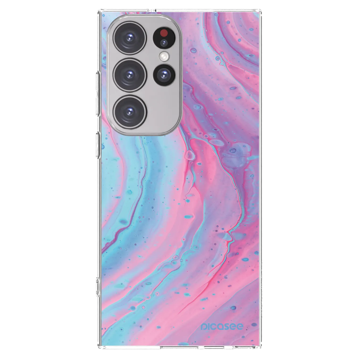 Picasee Samsung Galaxy S23 Ultra 5G Hülle - Transparentes Silikon - Pink liquid
