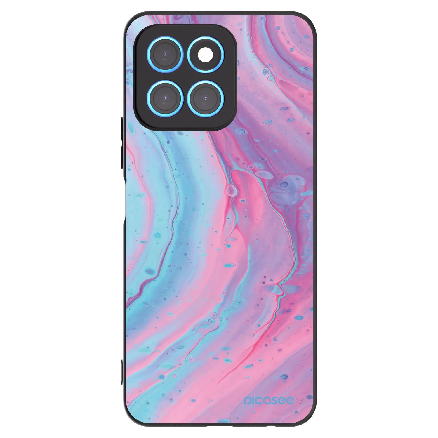 Picasee Honor X8 5G Hülle - Schwarzes Silikon - Pink liquid