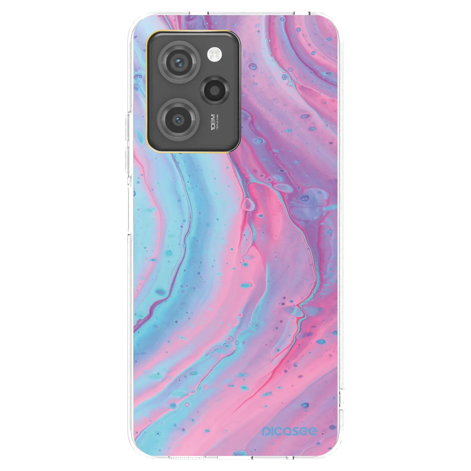 Picasee Xiaomi Poco X5 Pro Hülle - Schwarzes Silikon - Pink liquid
