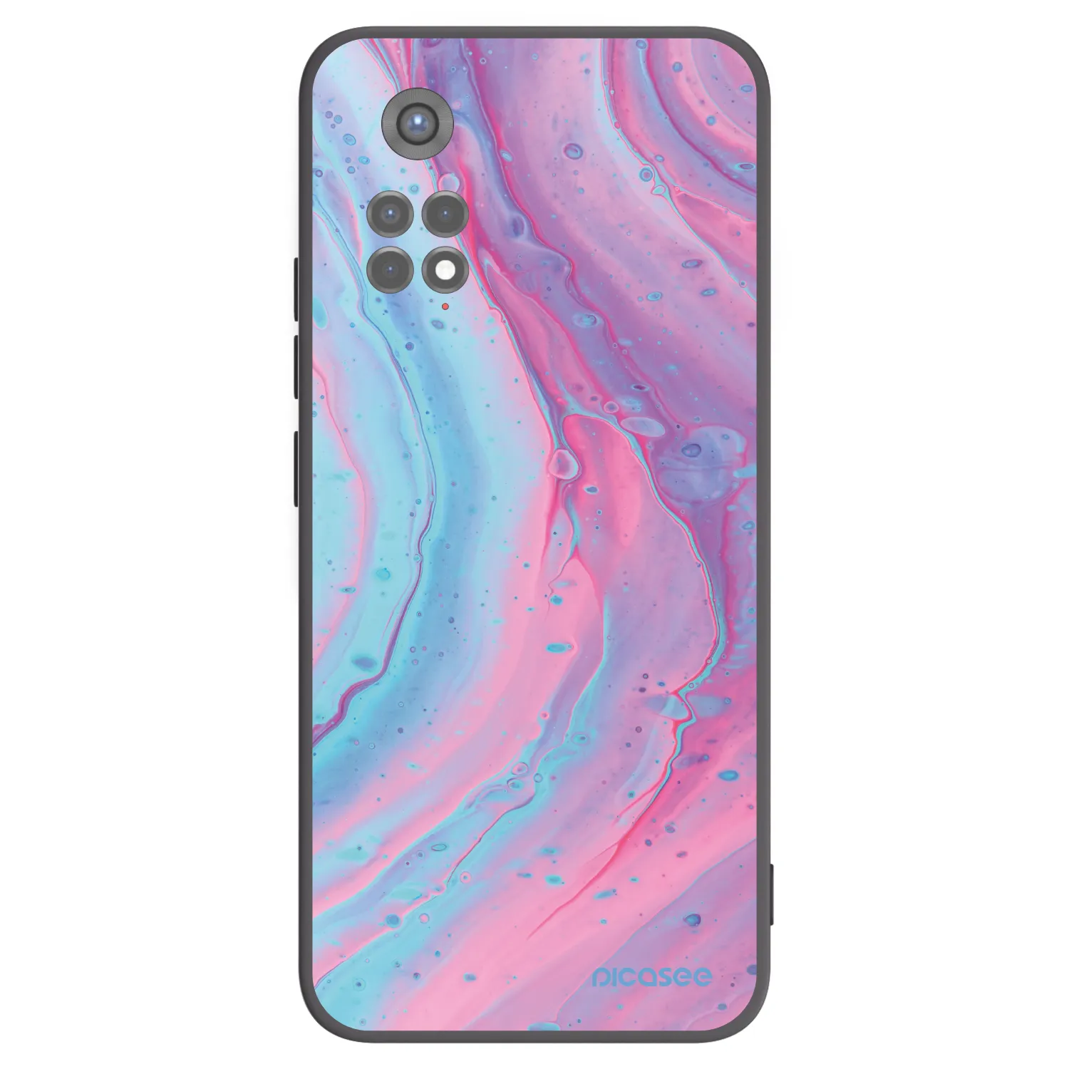 Picasee Xiaomi Redmi Note 11S 5G Hülle - Schwarzes Silikon - Pink liquid