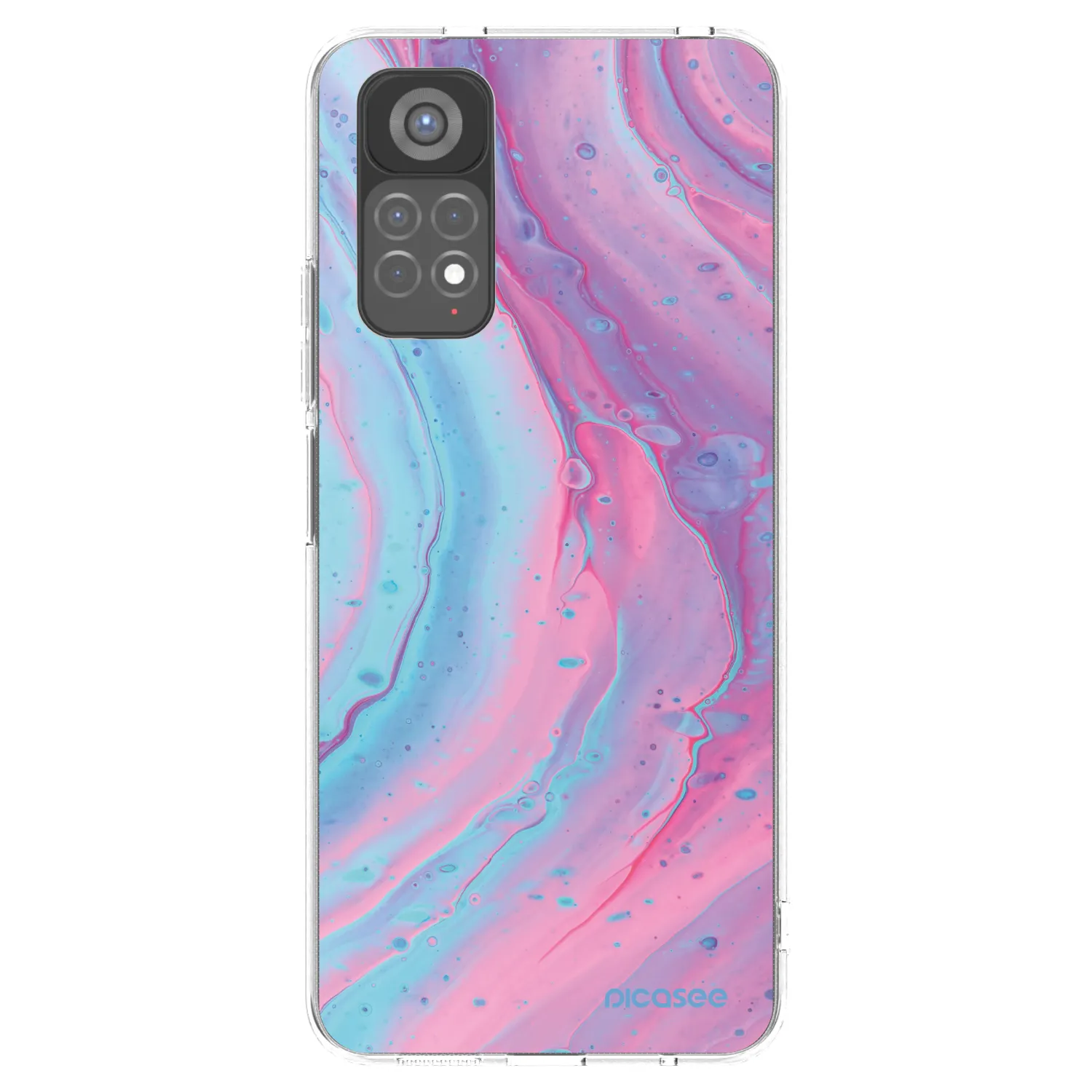 Picasee Xiaomi Redmi Note 11S 5G Hülle - Transparentes Silikon - Pink liquid