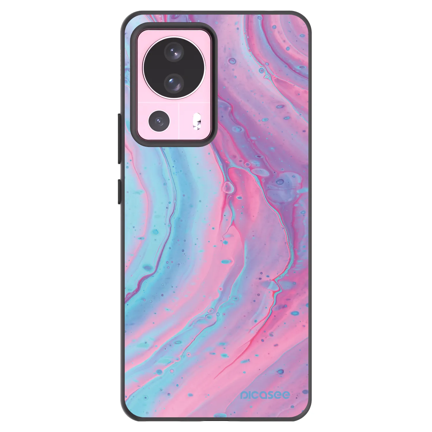 Picasee Xiaomi 13 Lite Hülle - Schwarzes Silikon - Pink liquid