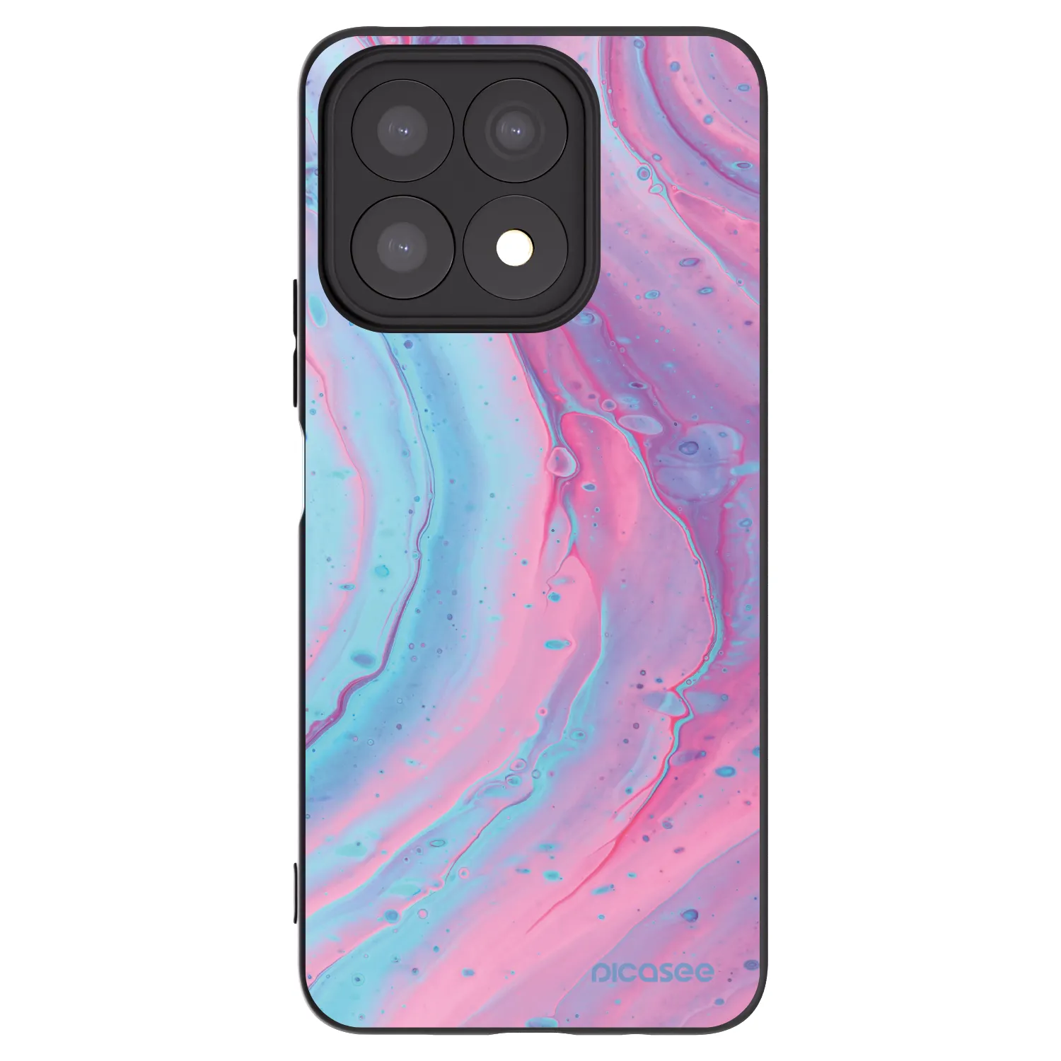 Picasee Honor X8a Hülle - Schwarzes Silikon - Pink liquid