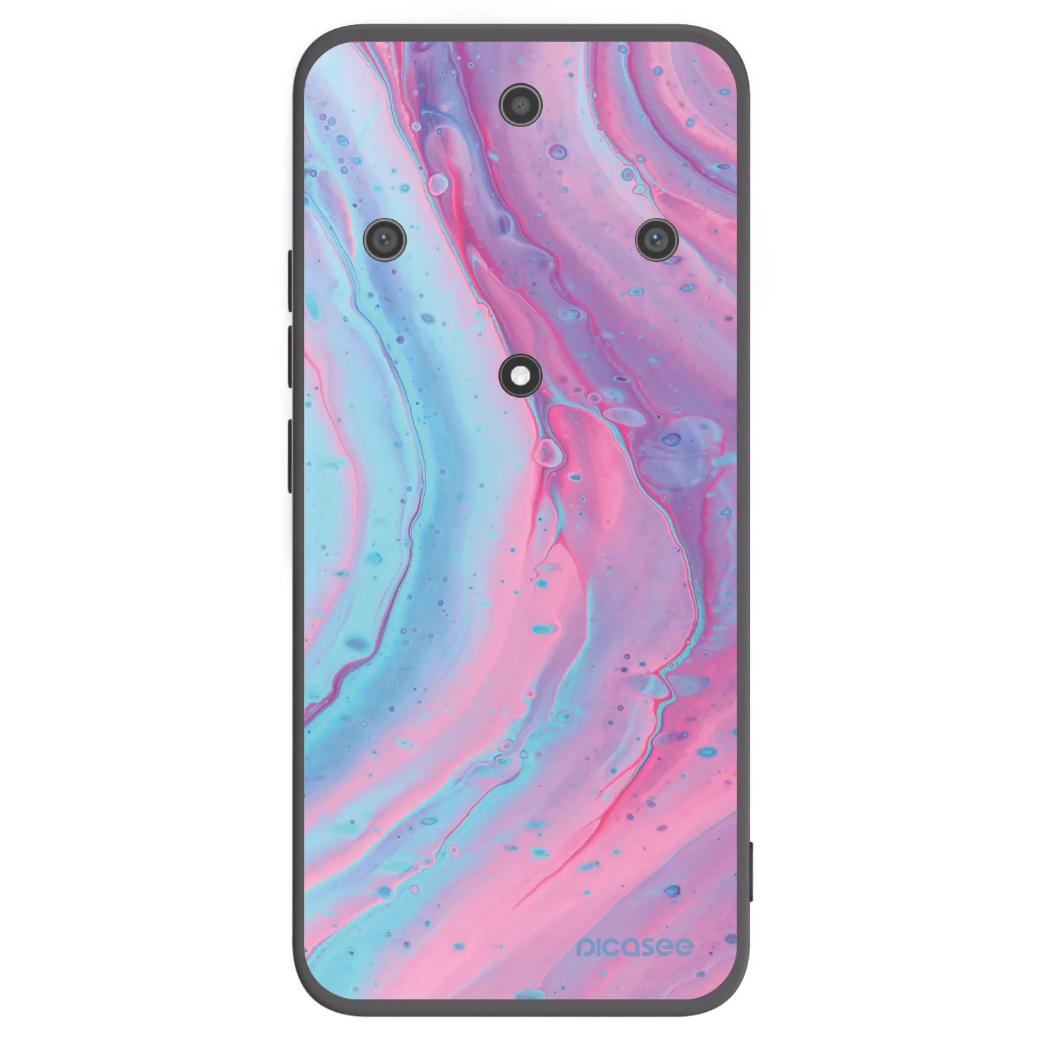 Picasee Honor Magic5 Lite 5G Hülle - Schwarzes Silikon - Pink liquid