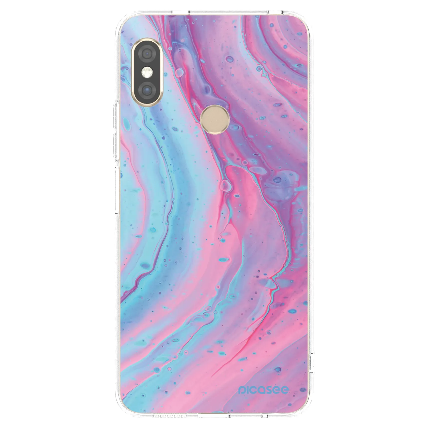 Picasee Xiaomi Redmi Note 5 Global Hülle - Transparentes Silikon - Pink liquid