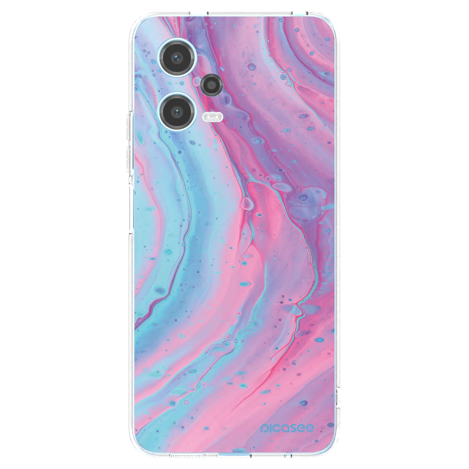 Picasee Xiaomi Redmi Note 12 5G Hülle - Transparentes Silikon - Pink liquid