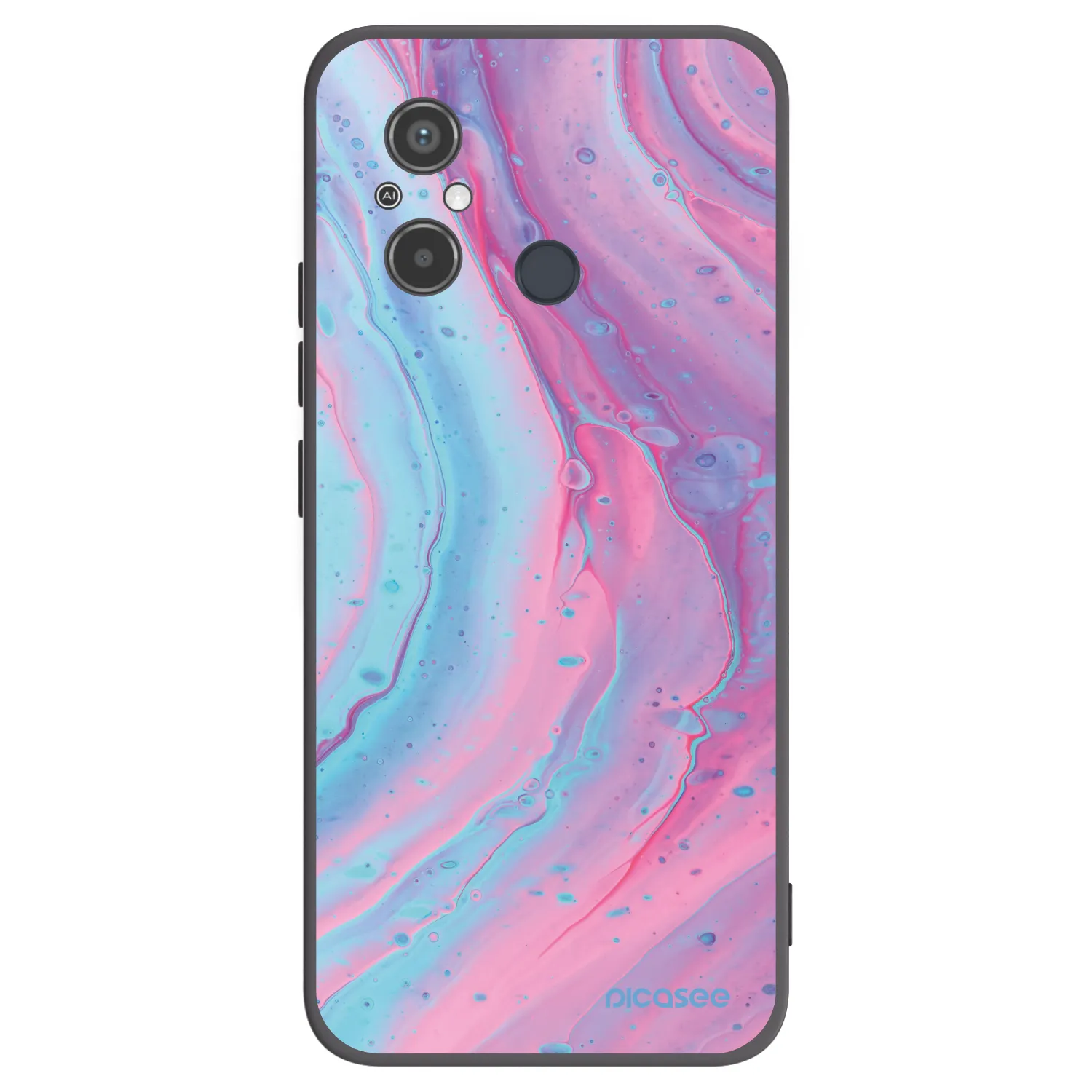 Picasee Xiaomi Redmi 12C Hülle - Schwarzes Silikon - Pink liquid