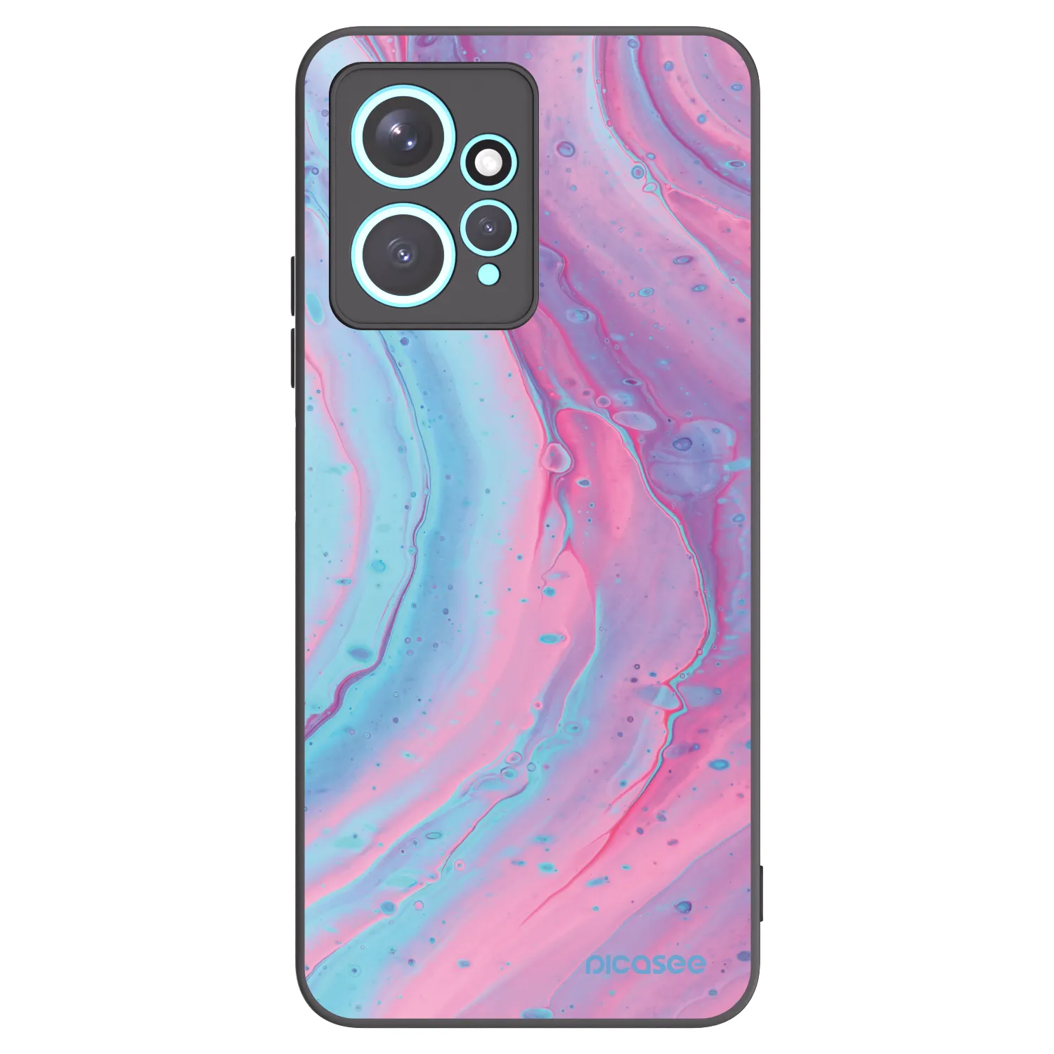Picasee Xiaomi Redmi Note 12 4G Hülle - Schwarzes Silikon - Pink liquid