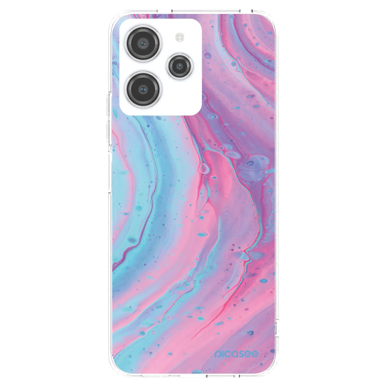 Picasee Xiaomi Redmi 12 4G Hülle - Transparentes Silikon - Pink liquid