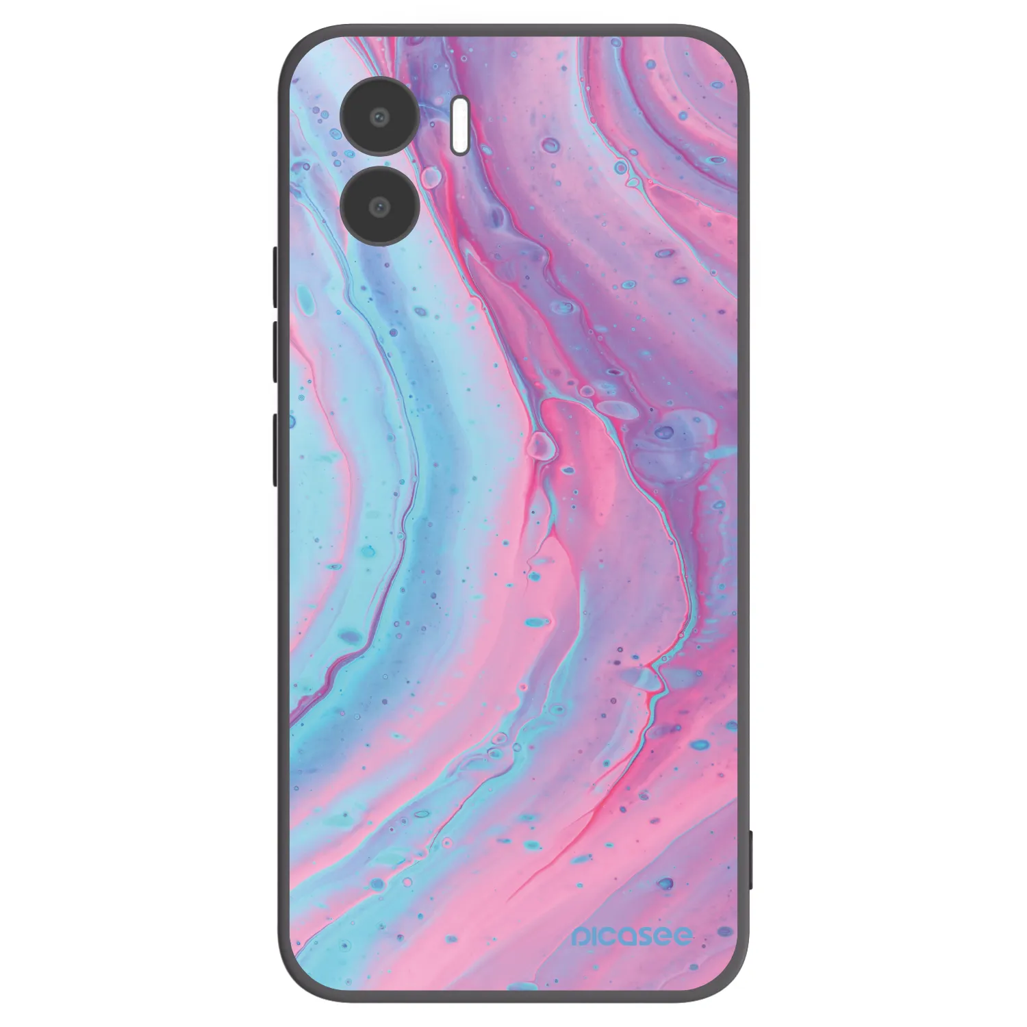 Picasee Xiaomi Redmi A2 Hülle - Schwarzes Silikon - Pink liquid