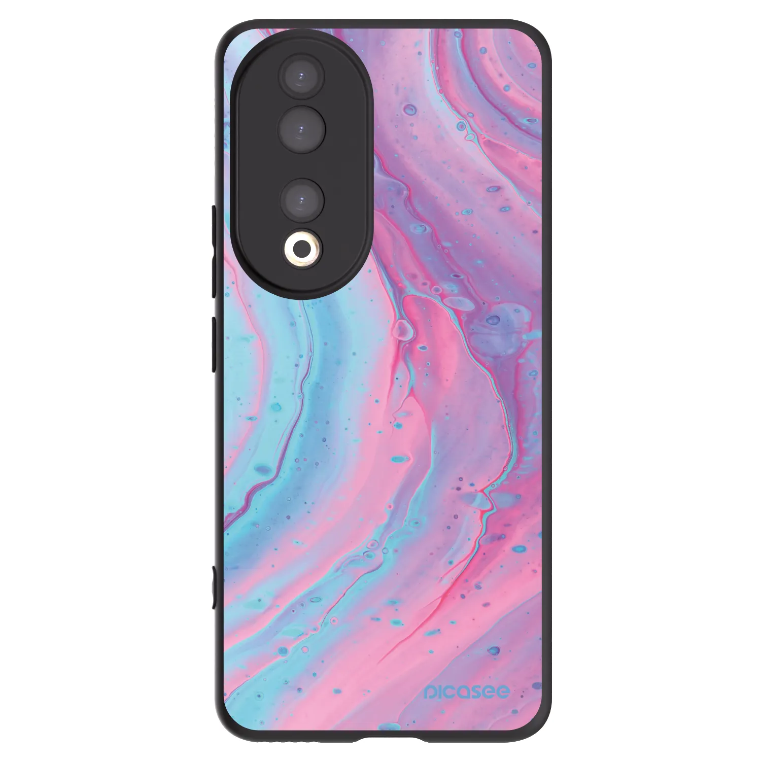 Picasee Honor 90 5G Hülle - Schwarzes Silikon - Pink liquid