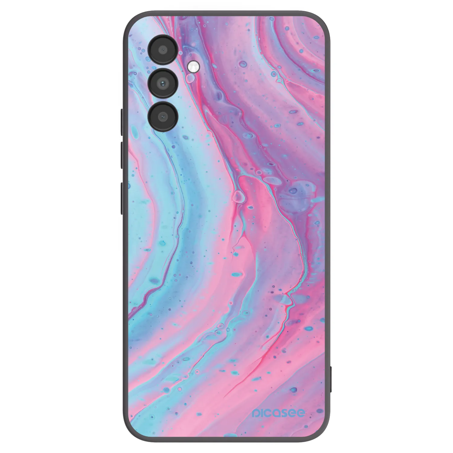 Picasee Samsung Galaxy A04s A047F Hülle - Schwarzes Silikon - Pink liquid