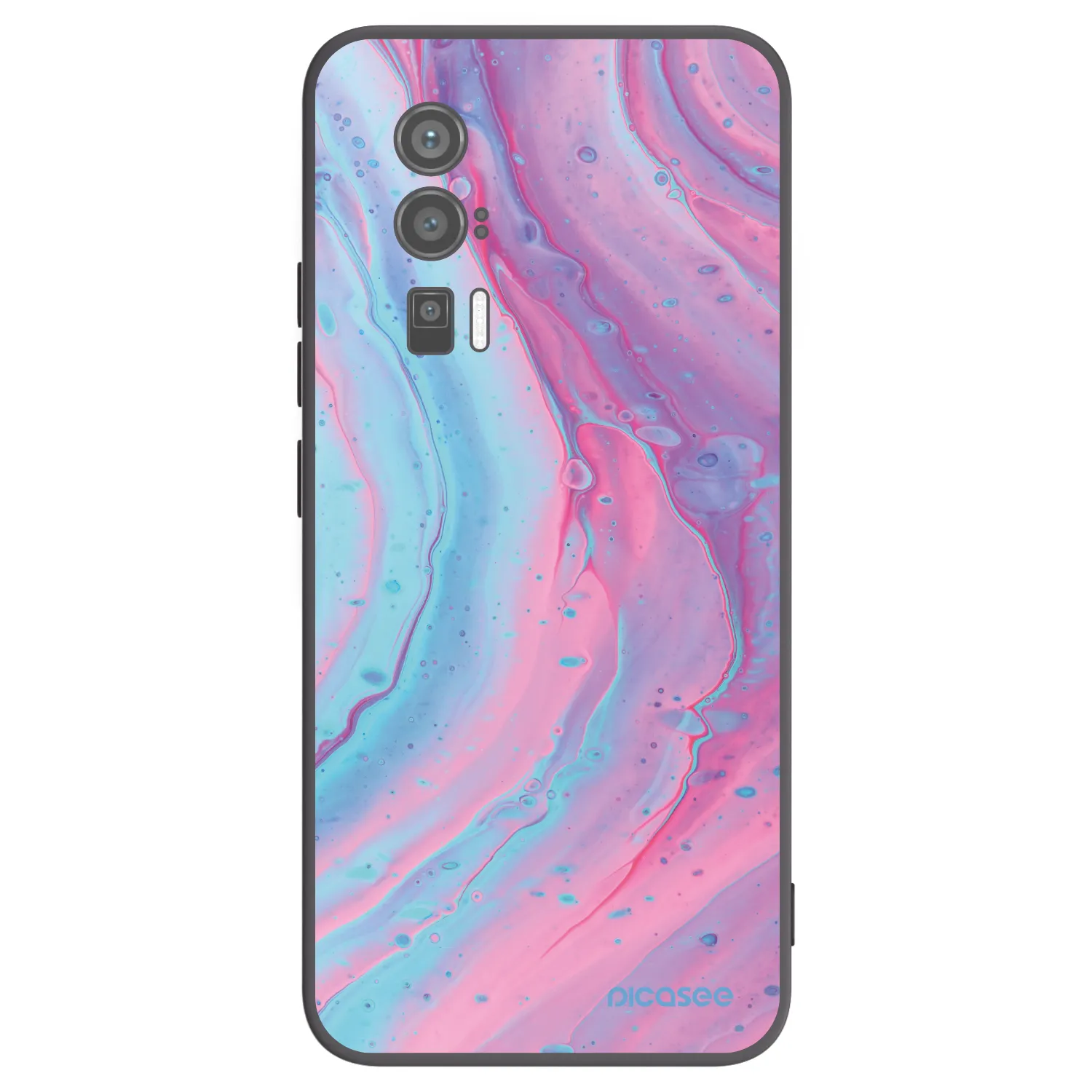 Picasee Xiaomi Poco F5 Pro 5G Hülle - Schwarzes Silikon - Pink liquid