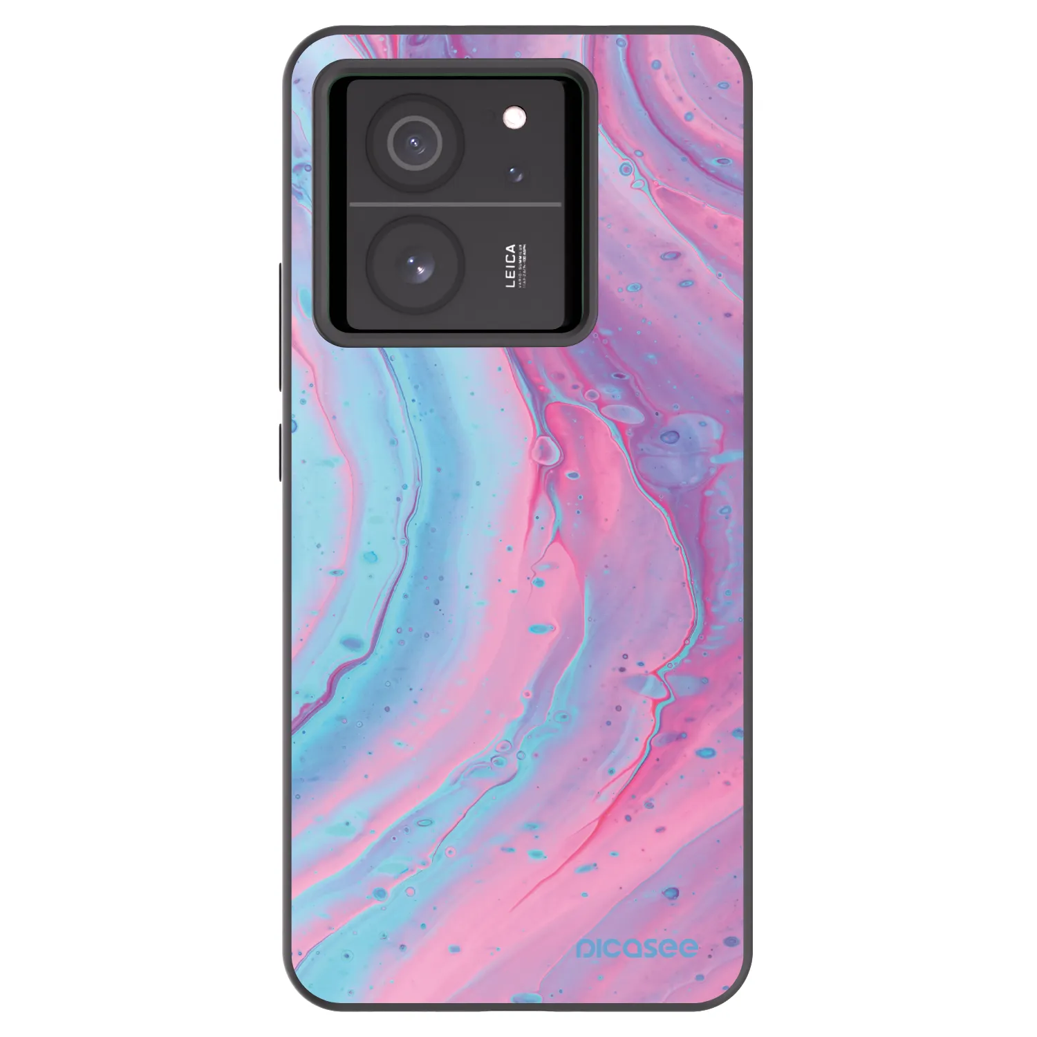 Picasee Xiaomi 13T Hülle - Schwarzes Silikon - Pink liquid