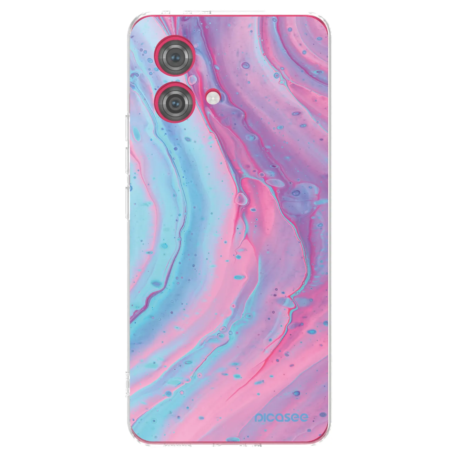 Picasee Motorola Moto G84 5G Hülle - Transparentes Silikon - Pink liquid