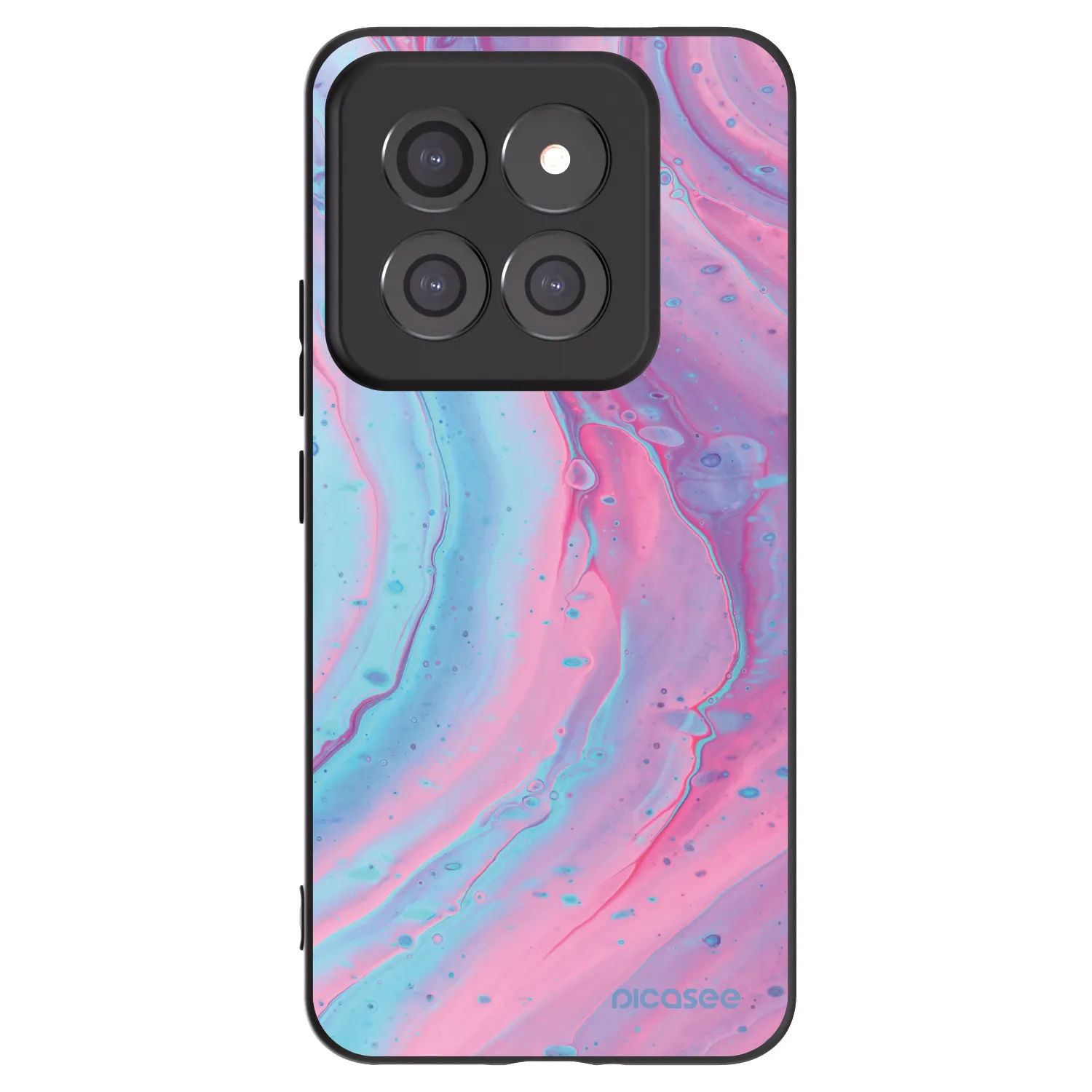 Picasee Xiaomi 14 Pro Hülle - Schwarzes Silikon - Pink liquid