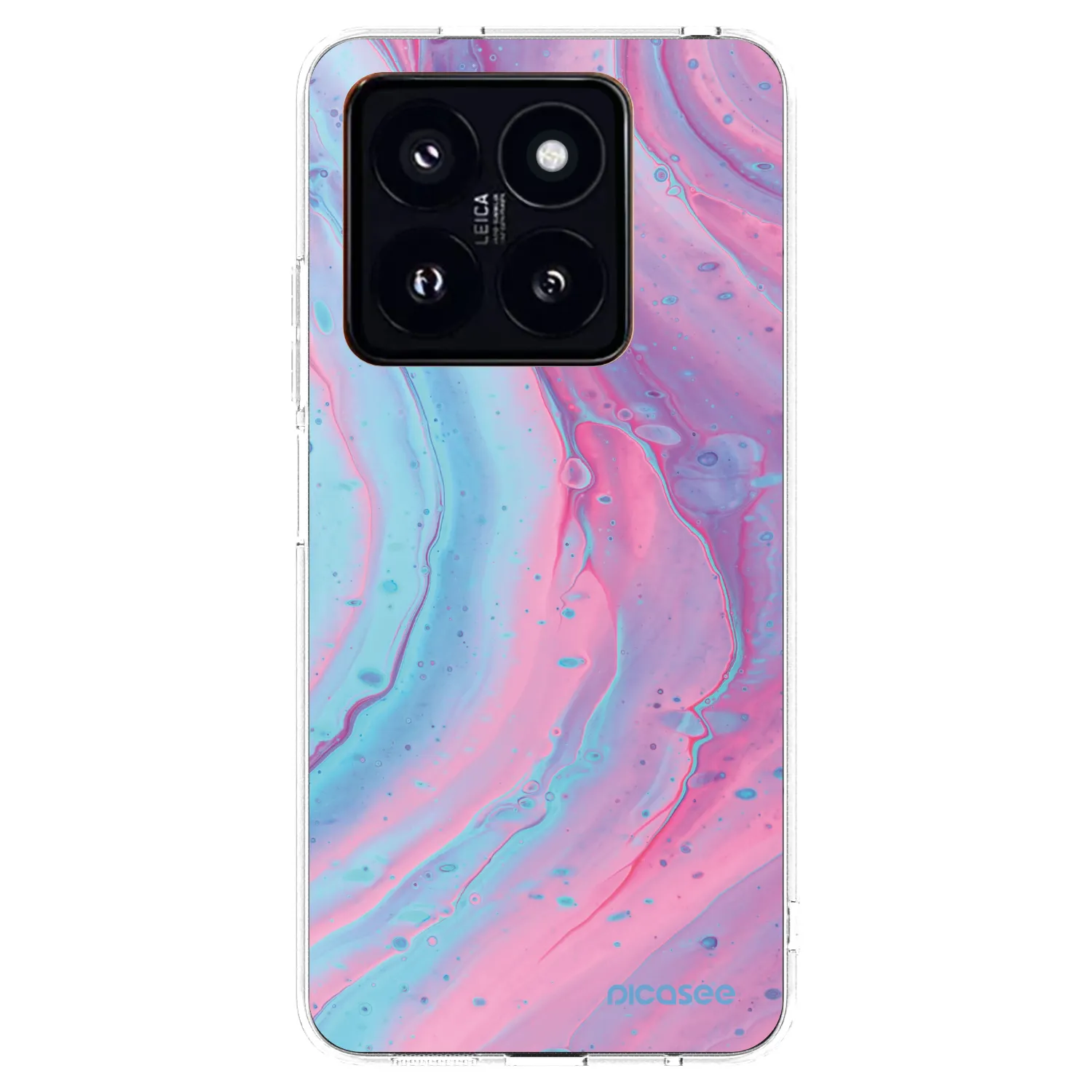 Picasee Xiaomi 14 Pro Hülle - Transparentes Silikon - Pink liquid