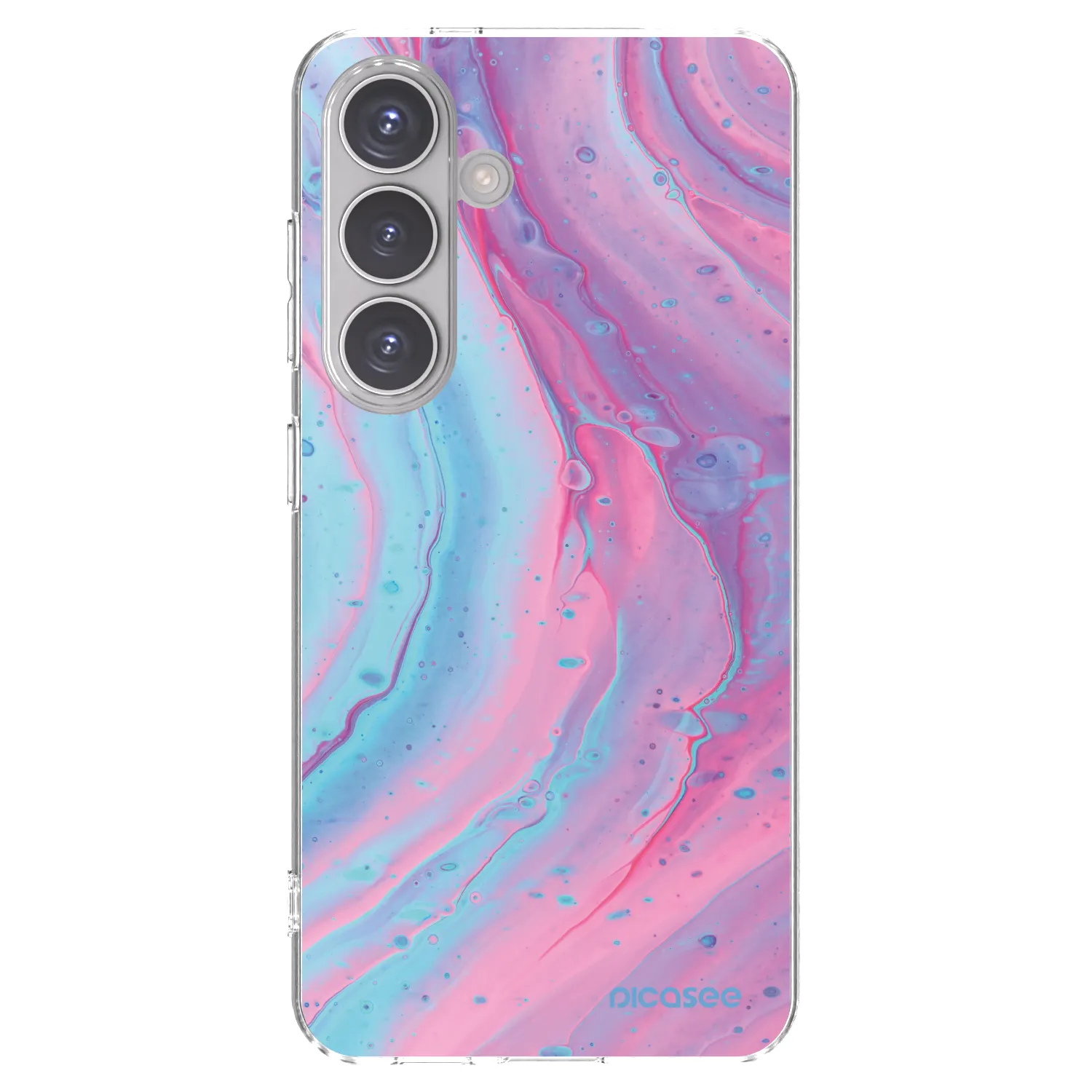 Picasee Samsung Galaxy S24 S921B 5G Hülle - Transparentes Silikon - Pink liquid