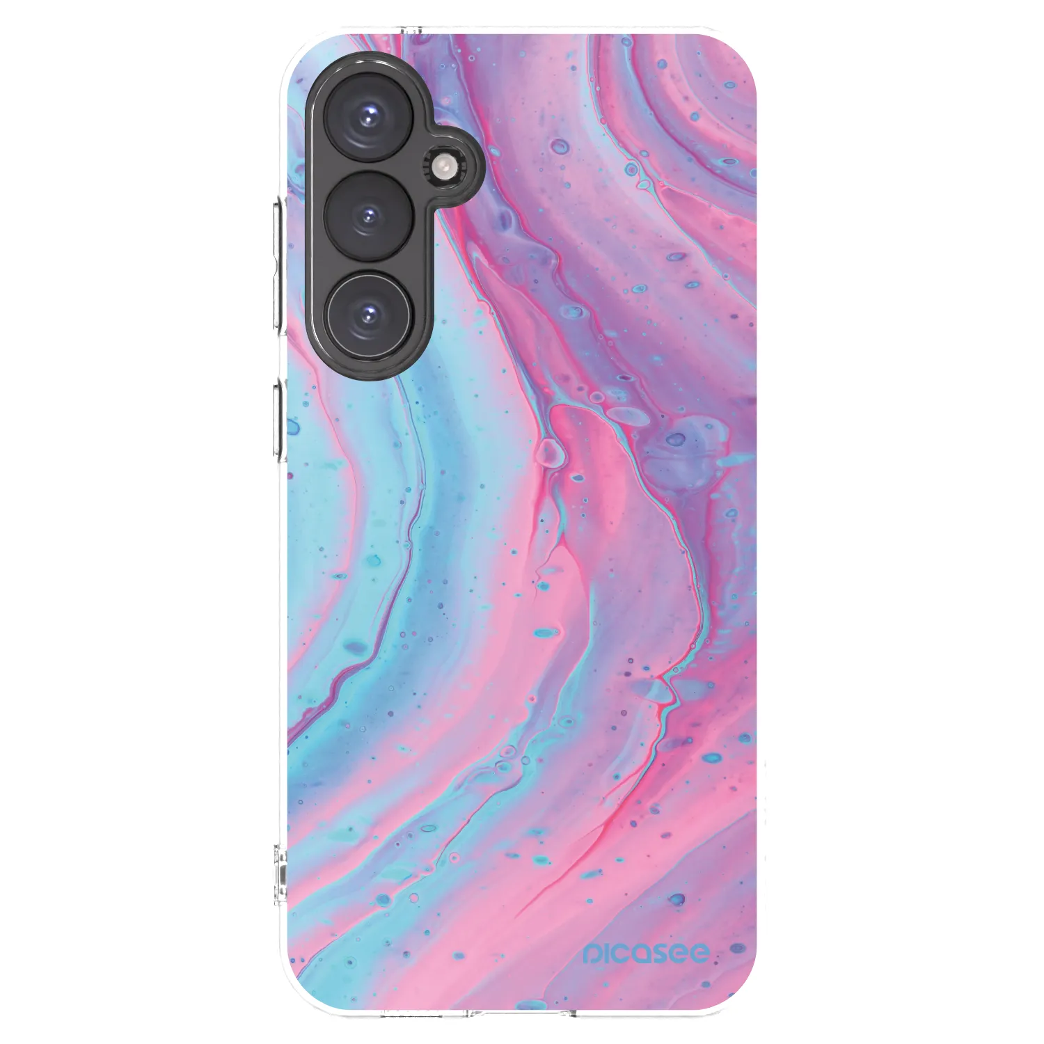 Picasee Samsung Galaxy S23 FE S711B Hülle - Transparentes Silikon - Pink liquid