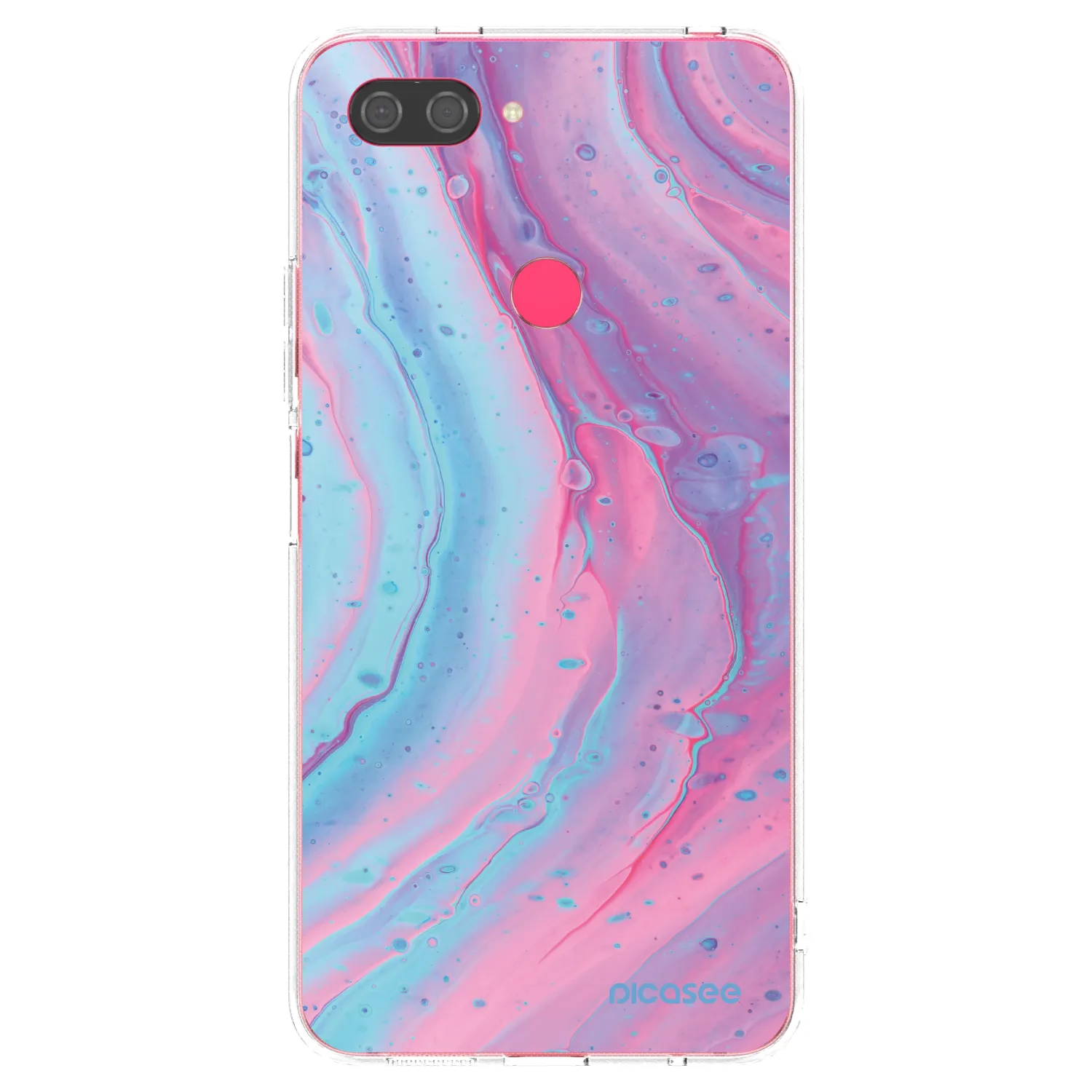 Picasee Xiaomi Mi 8 Lite Hülle - Transparentes Silikon - Pink liquid
