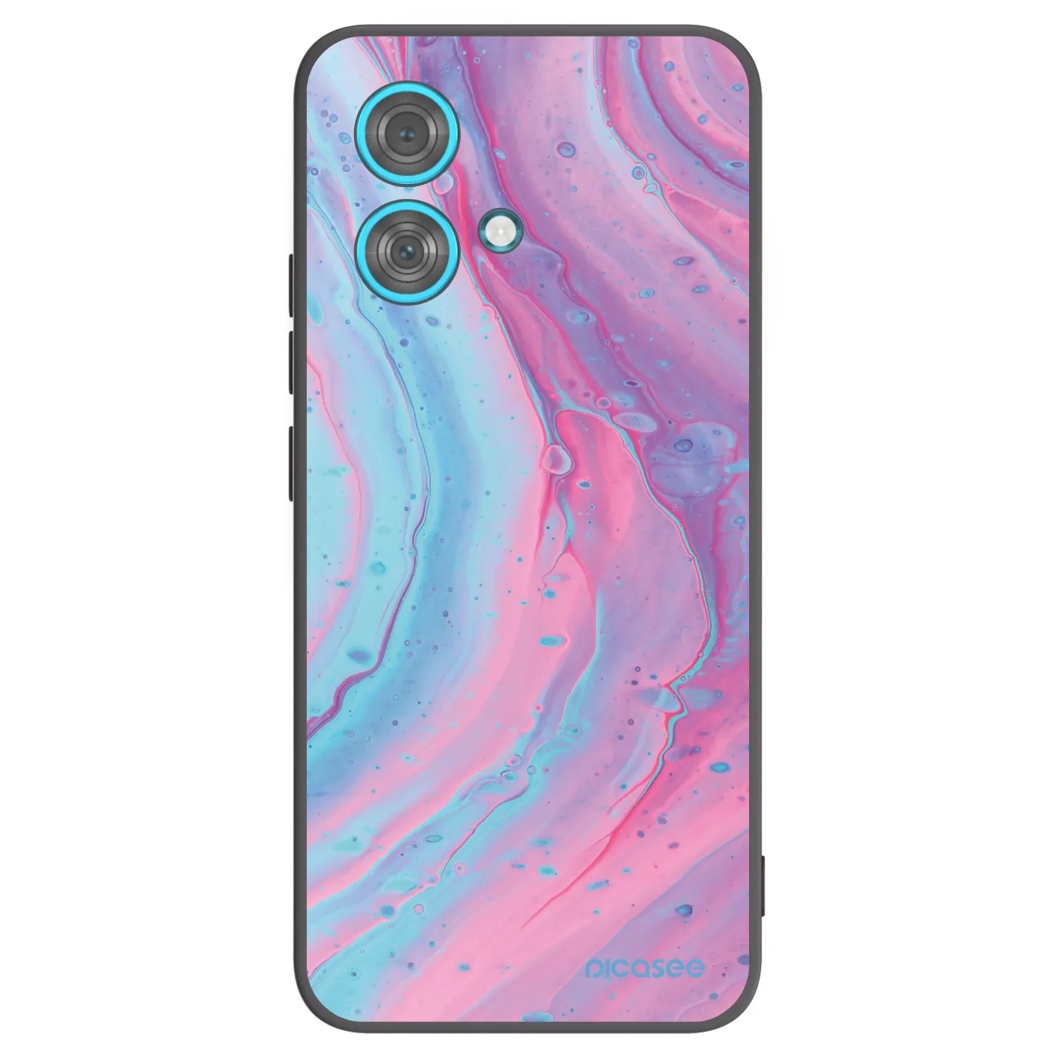 Picasee Motorola Edge 40 Neo Hülle - Schwarzes Silikon - Pink liquid