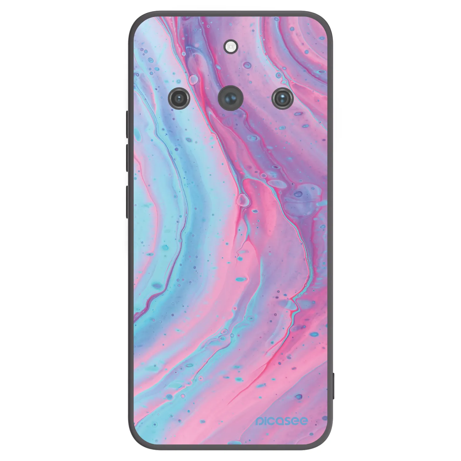 Picasee Realme 11 Pro+ Hülle - Schwarzes Silikon - Pink liquid